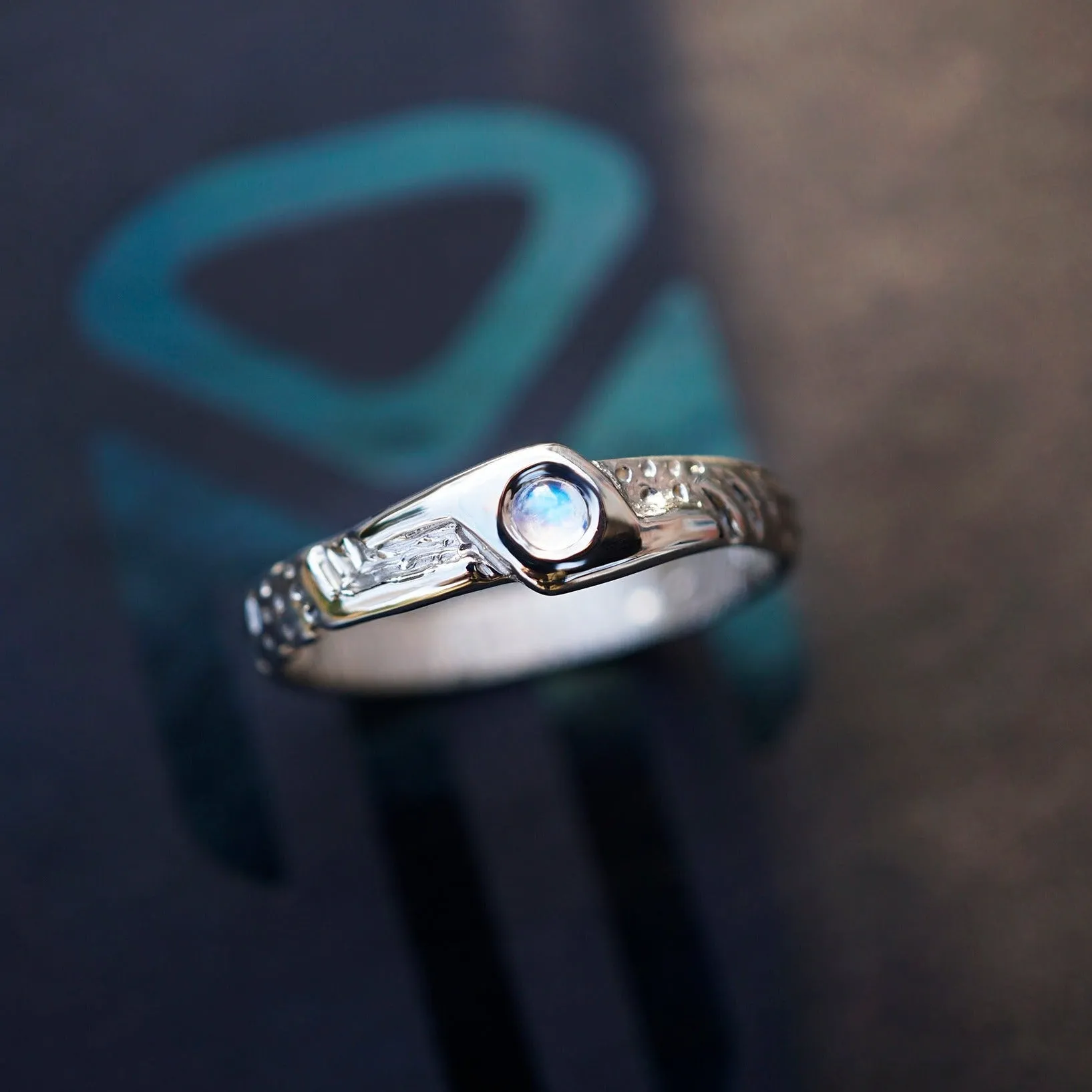 LUKE | 14k gold mens moonstone ring