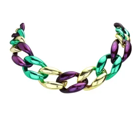 Mardi Gras Chunky Chain Necklace