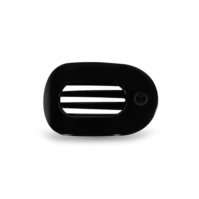 Medium Jet Black Flat Oval Hair Clip