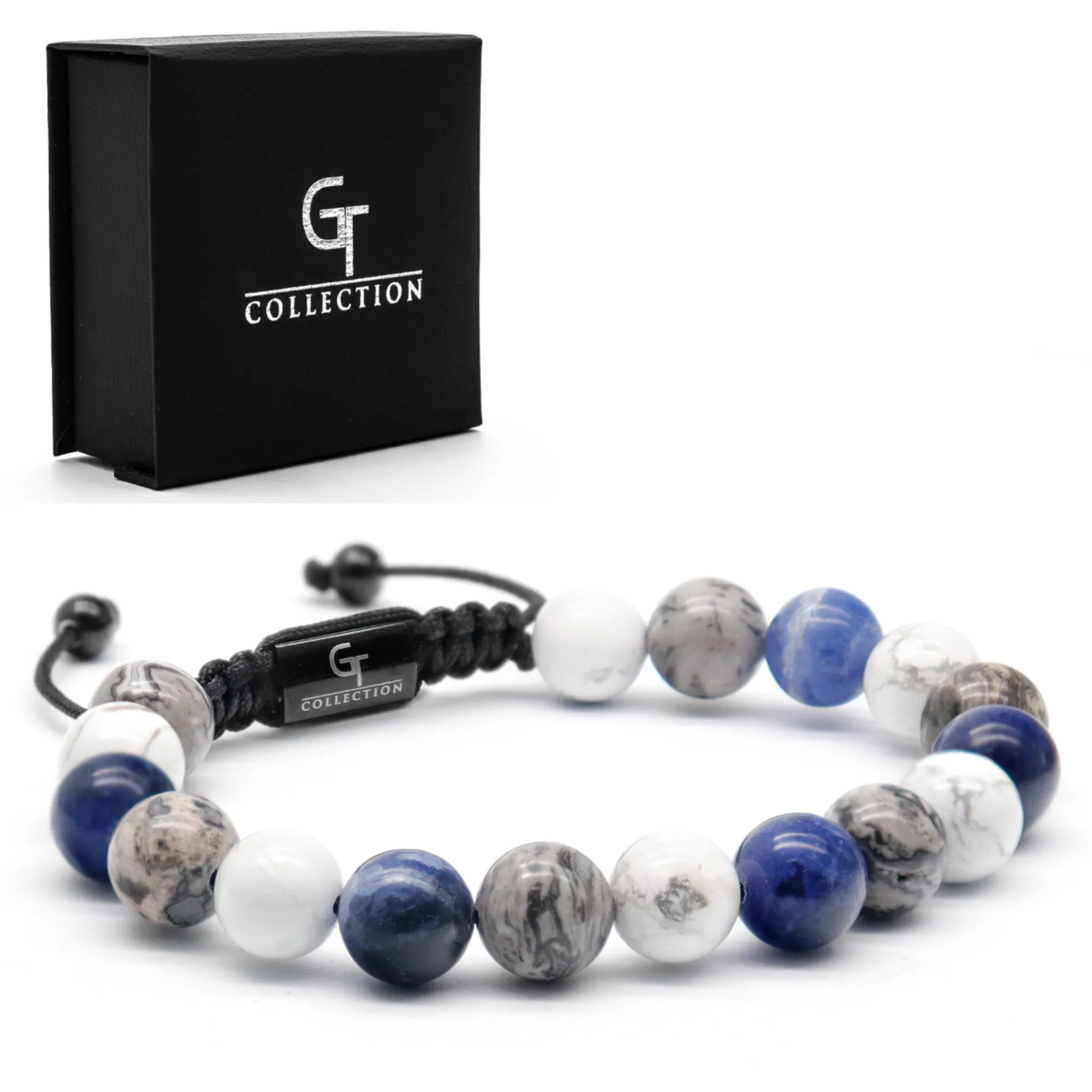 Men's Sodalite, Howlite, Jasper Beaded Bracelet - One Size Fits All