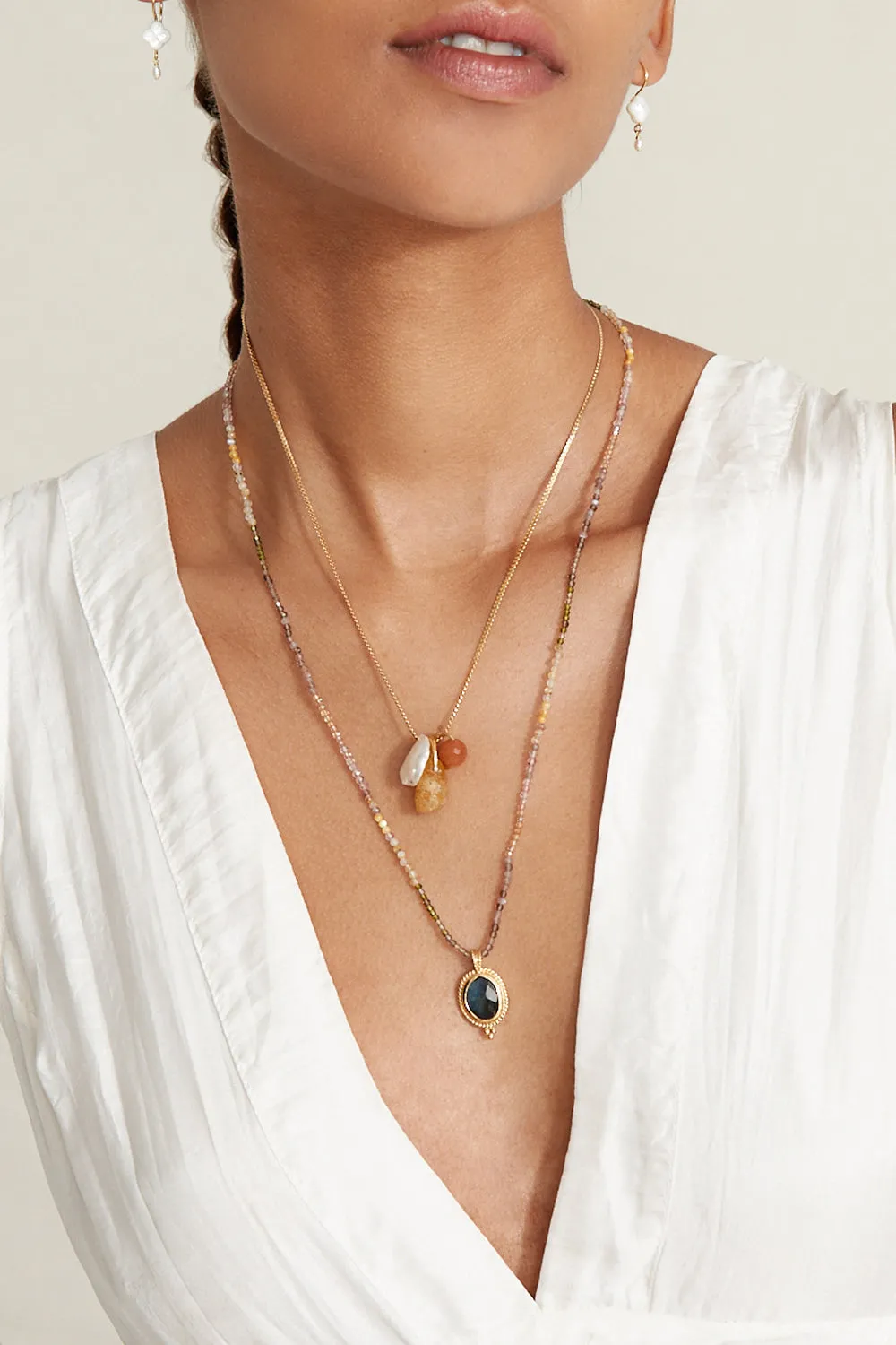 Meridian Necklace Citrine Mix