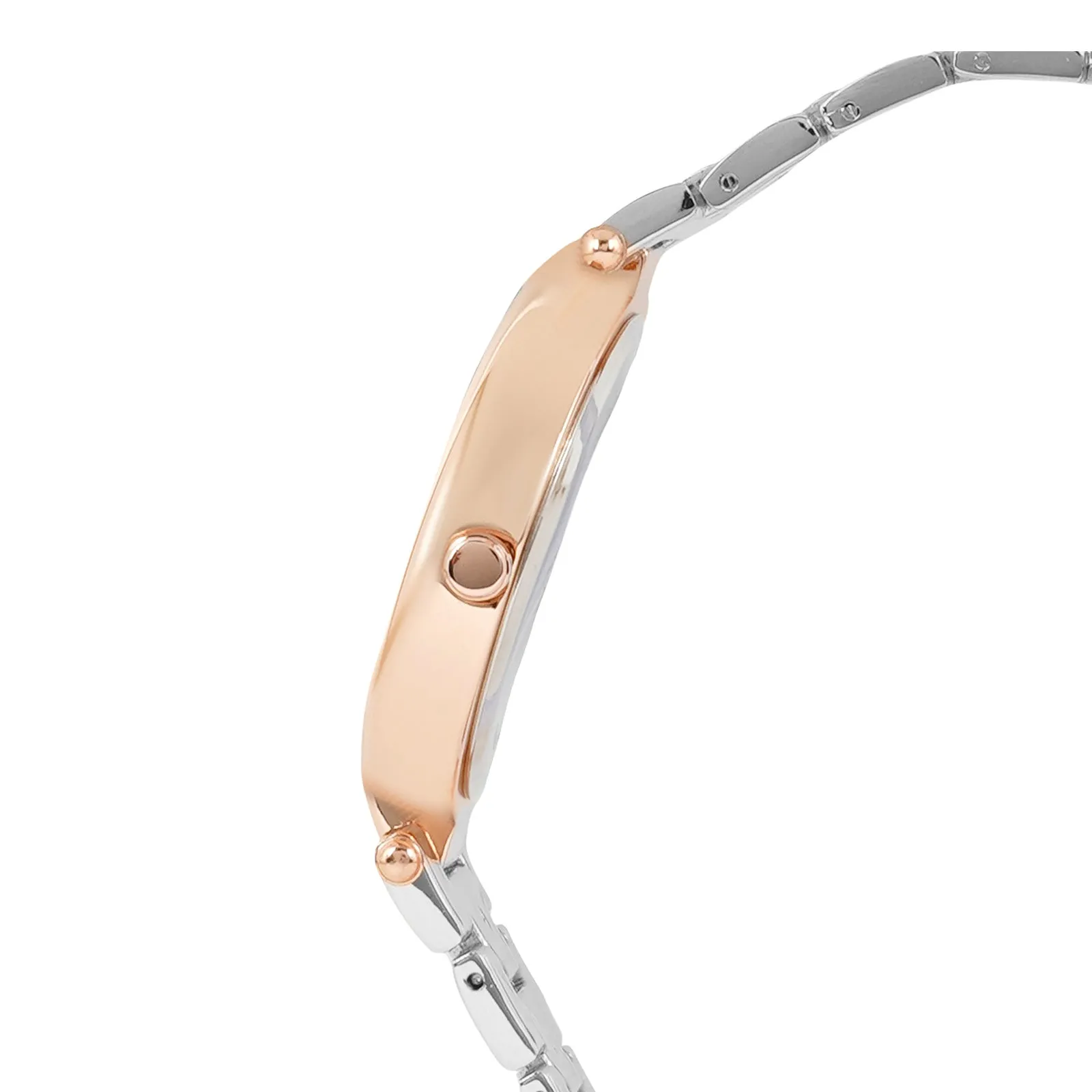 Milan Rose Gold Dial Dual Tone Metallic Strap Watch