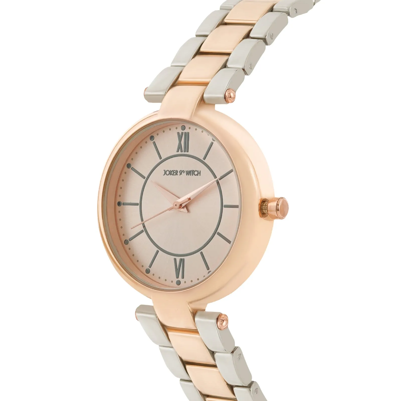 Milan Rose Gold Dial Dual Tone Metallic Strap Watch