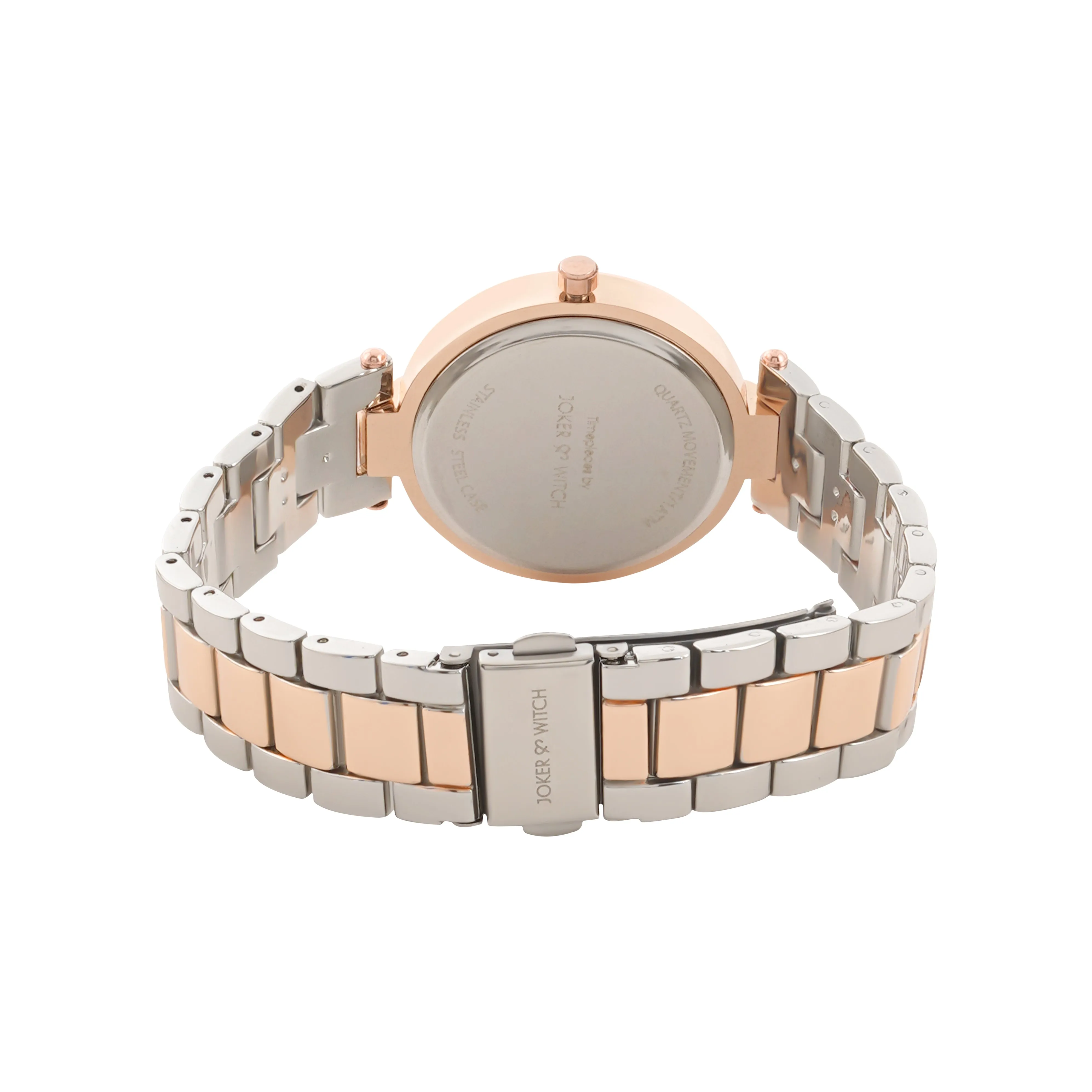 Milan Rose Gold Dial Dual Tone Metallic Strap Watch