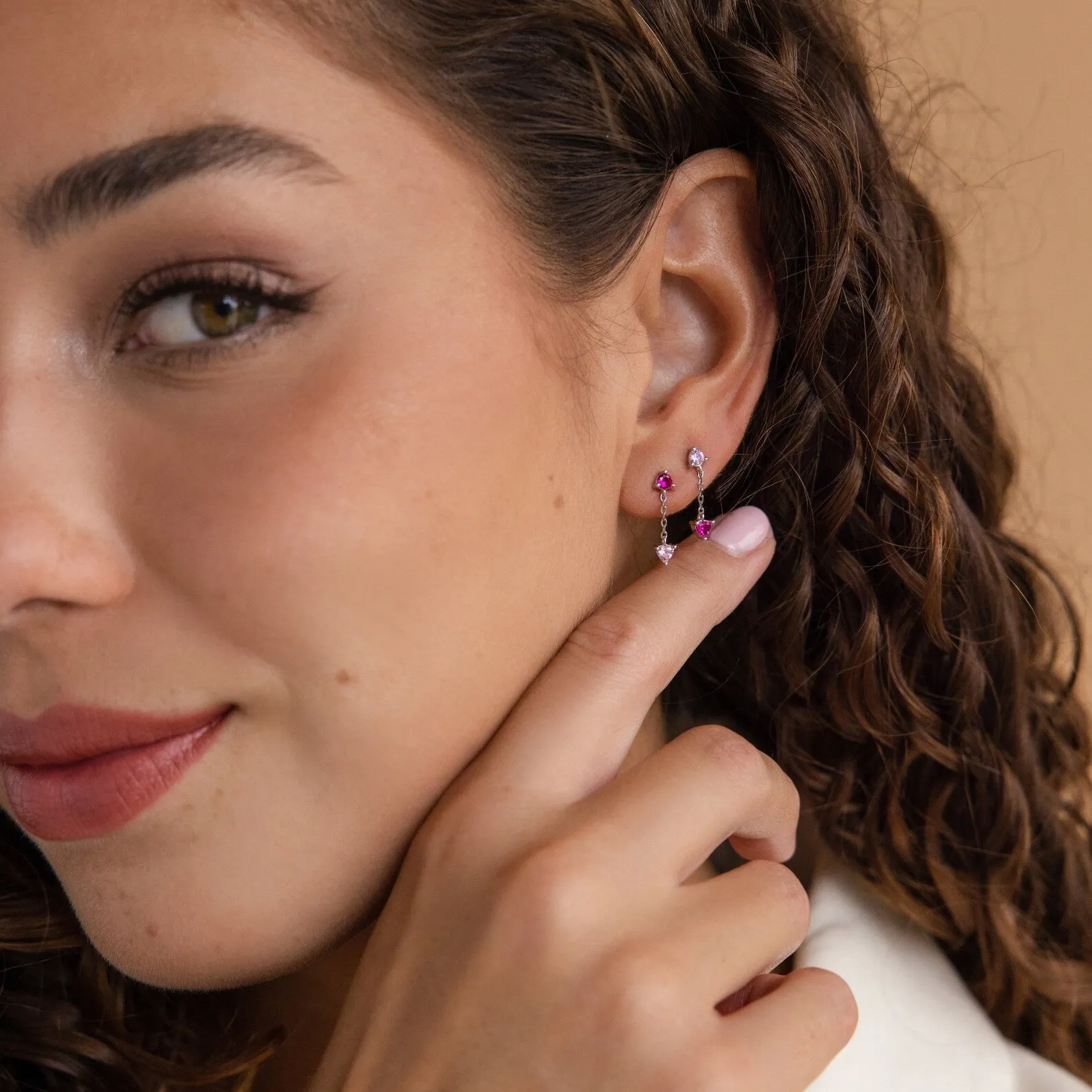 Mixed Pink Drop Earrings