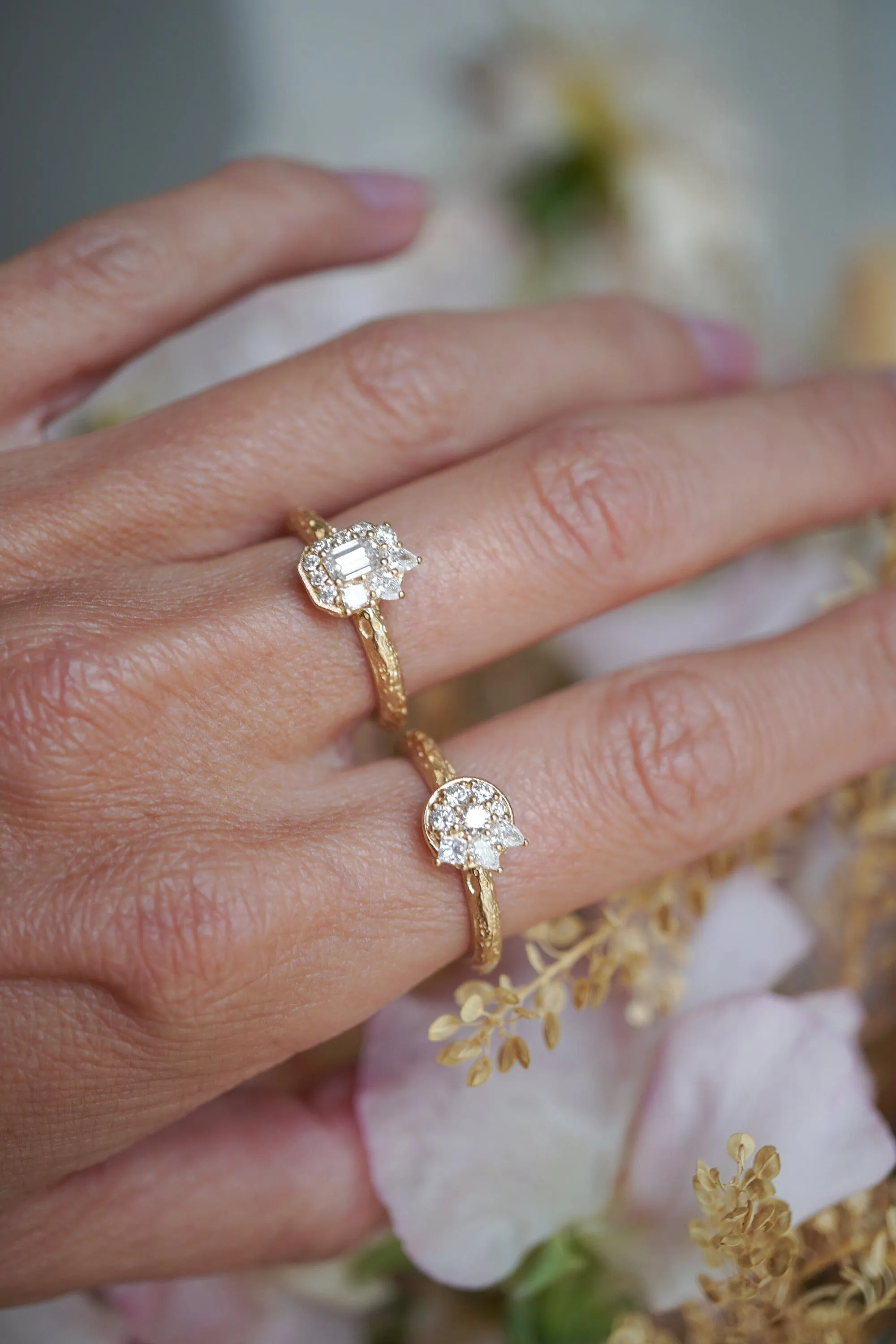 Moonscape Baguette Diamond Ring