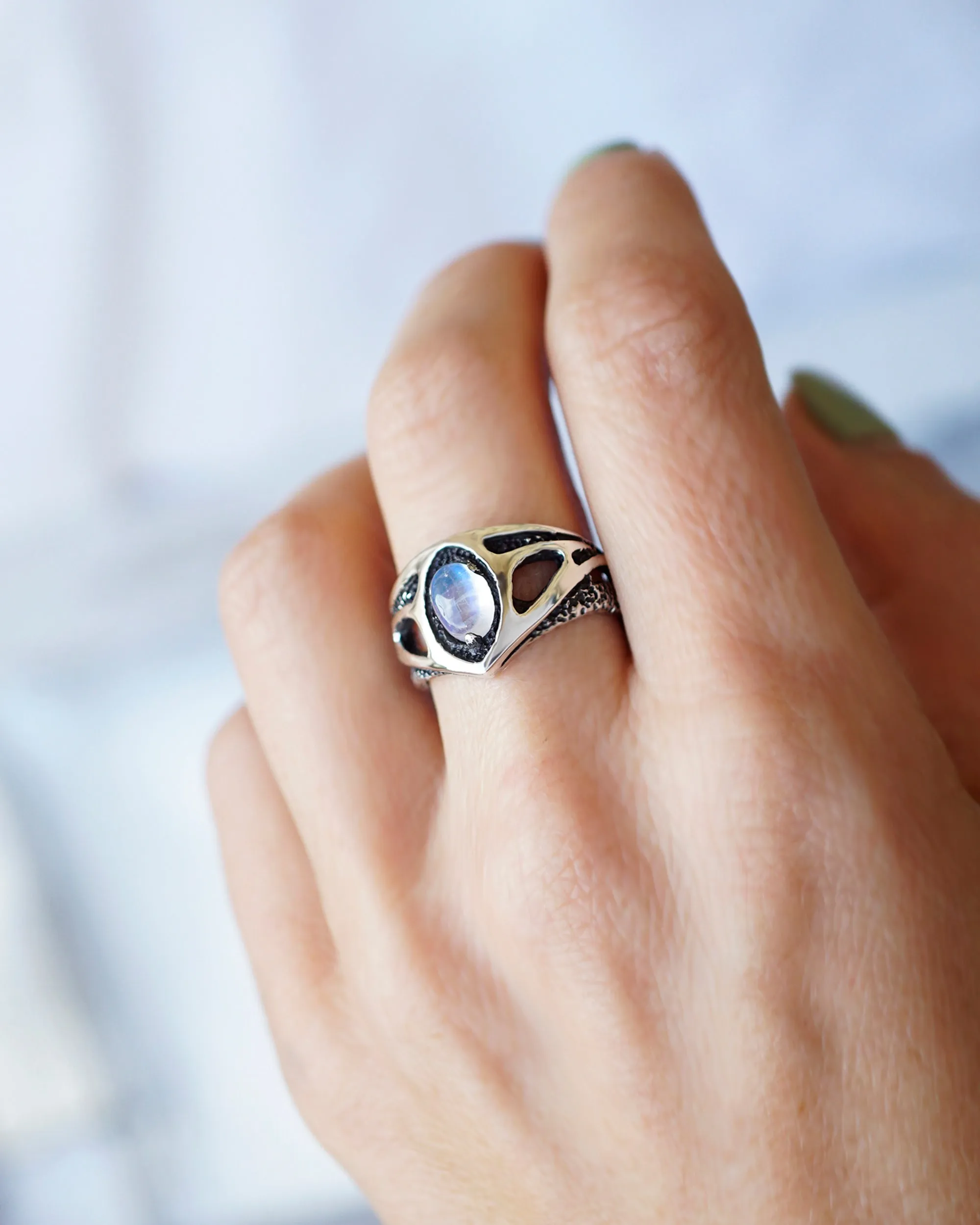 Moonstone ring TRINITY