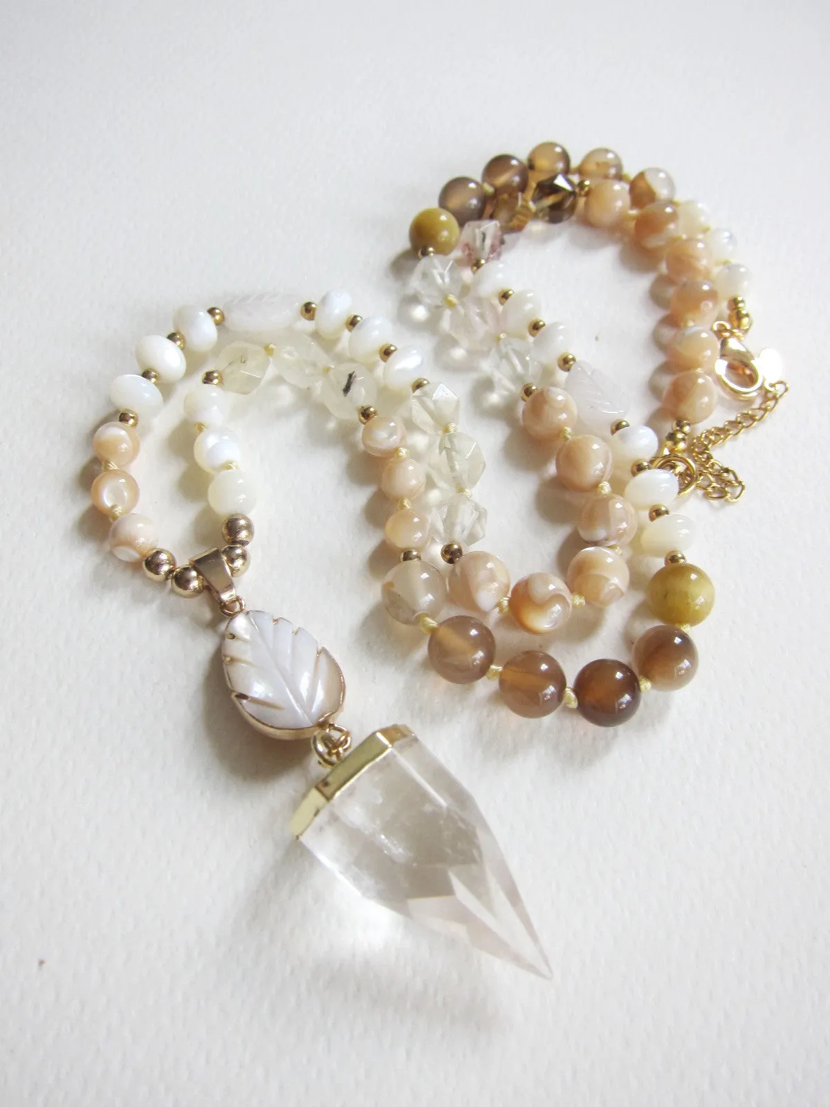 Mother of Pearl Goddess Beaded Necklace - Mother's Day Gift Ideas