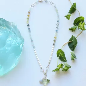 Mukayu - Aquamarine Multi Gemstone Silver Necklace