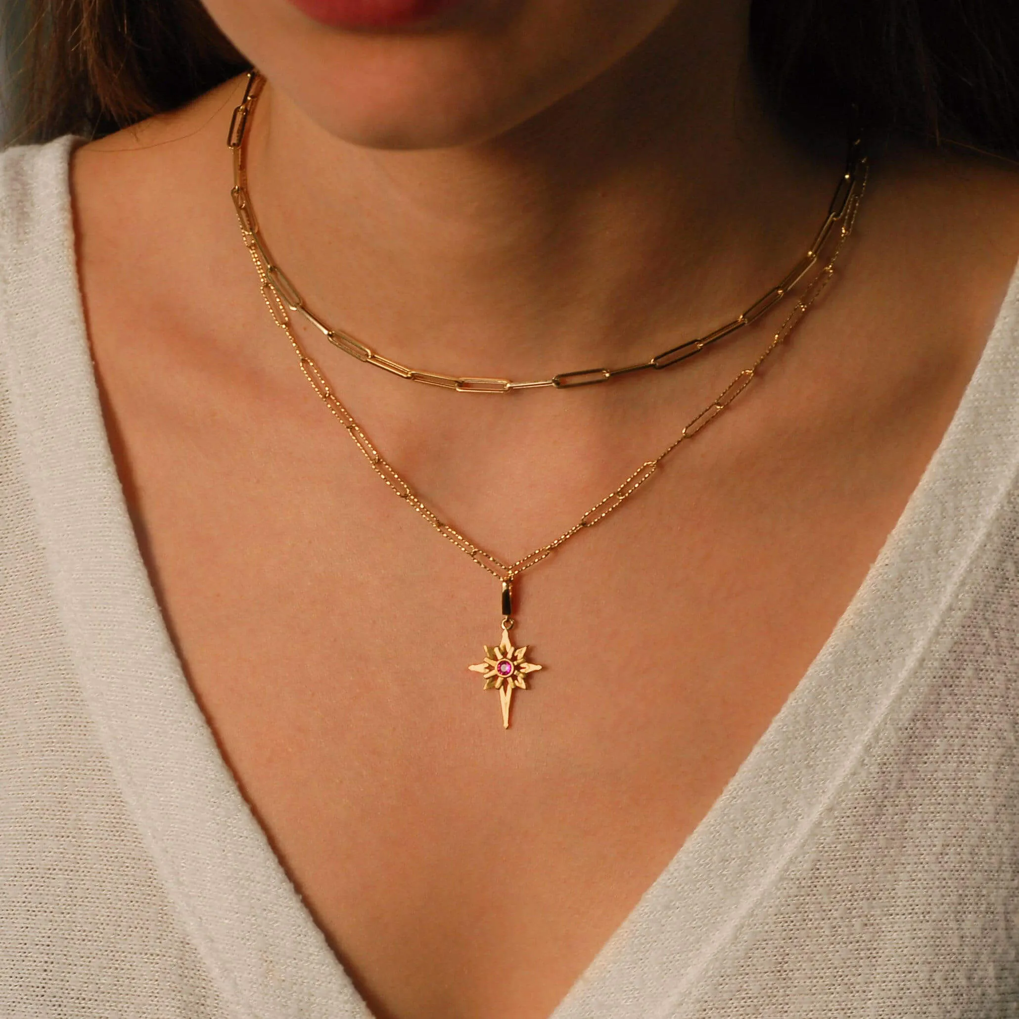 North Star Pendant | 14K Solid Gold