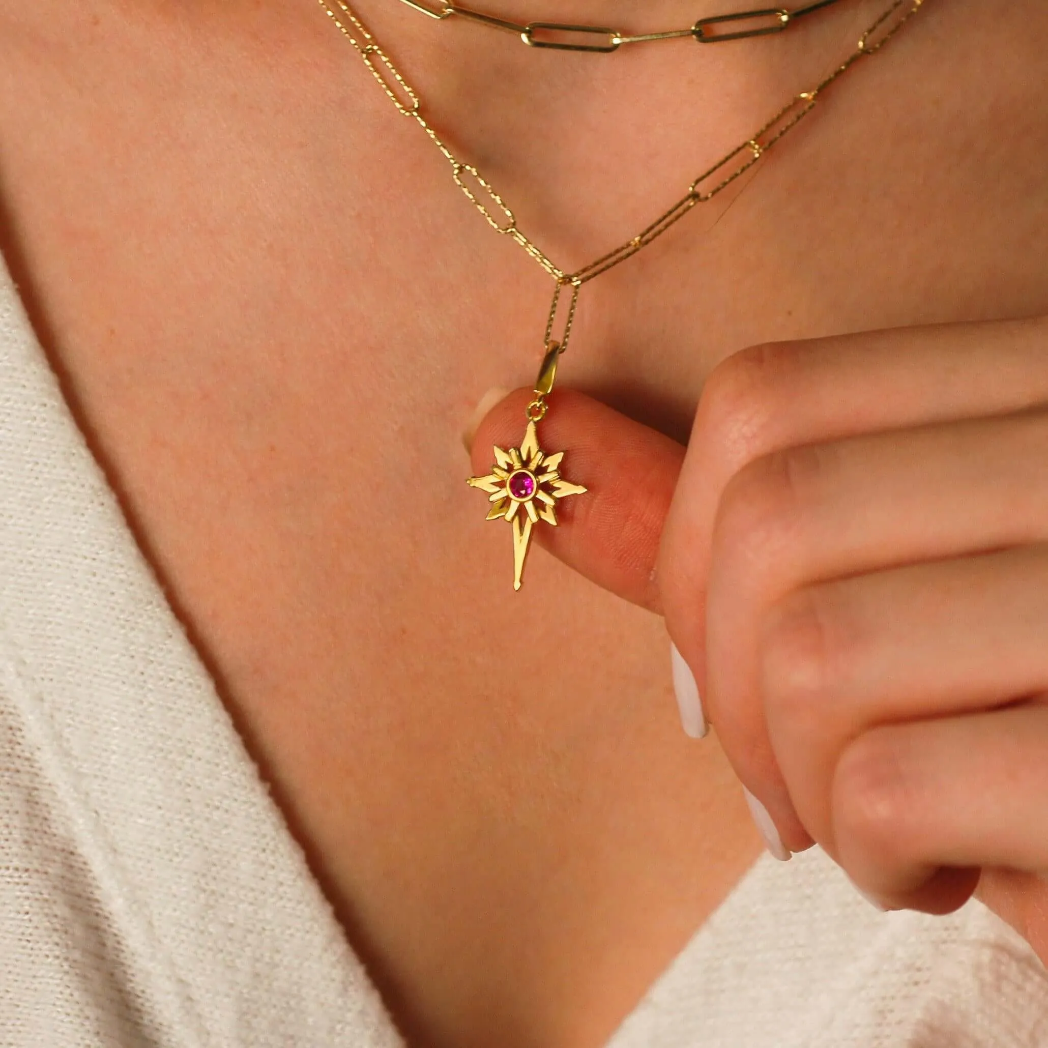 North Star Pendant | 14K Solid Gold