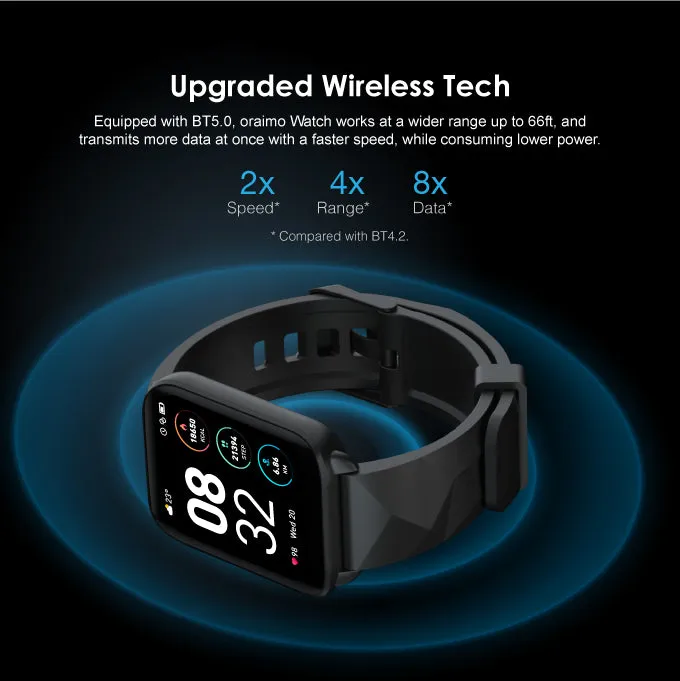 oraimo Watch 1.69'' IPS Screen IP68 Waterproof Smart Watch