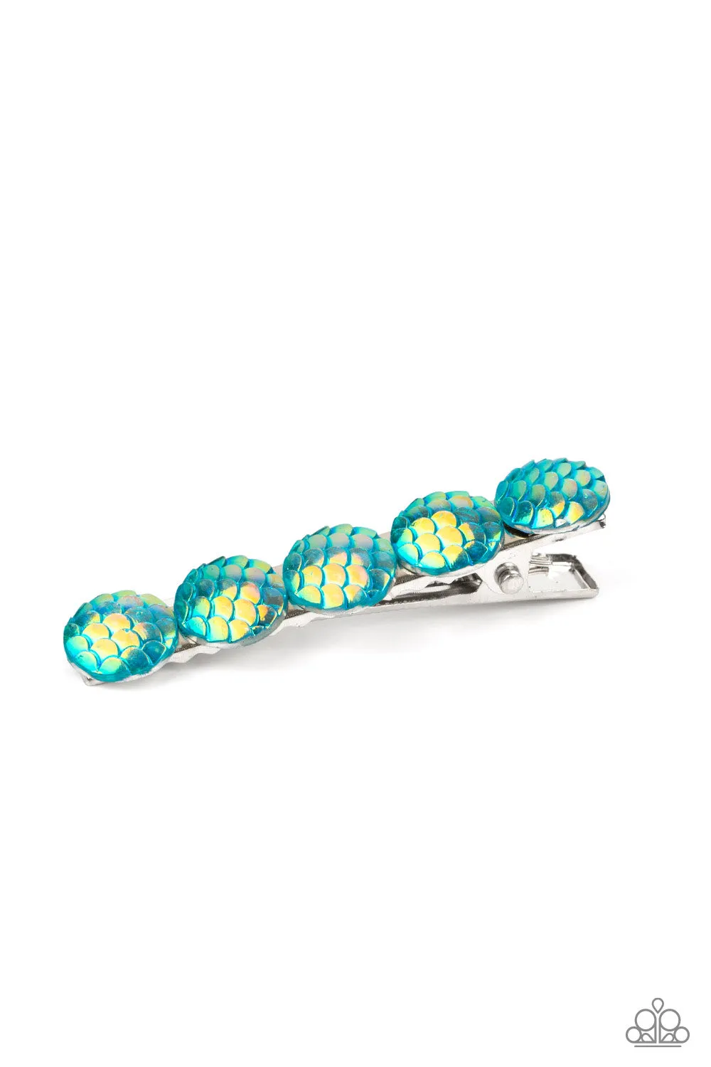 Paparazzi Mesmerizingly Mermaid - Blue Iridescent Hair Clip