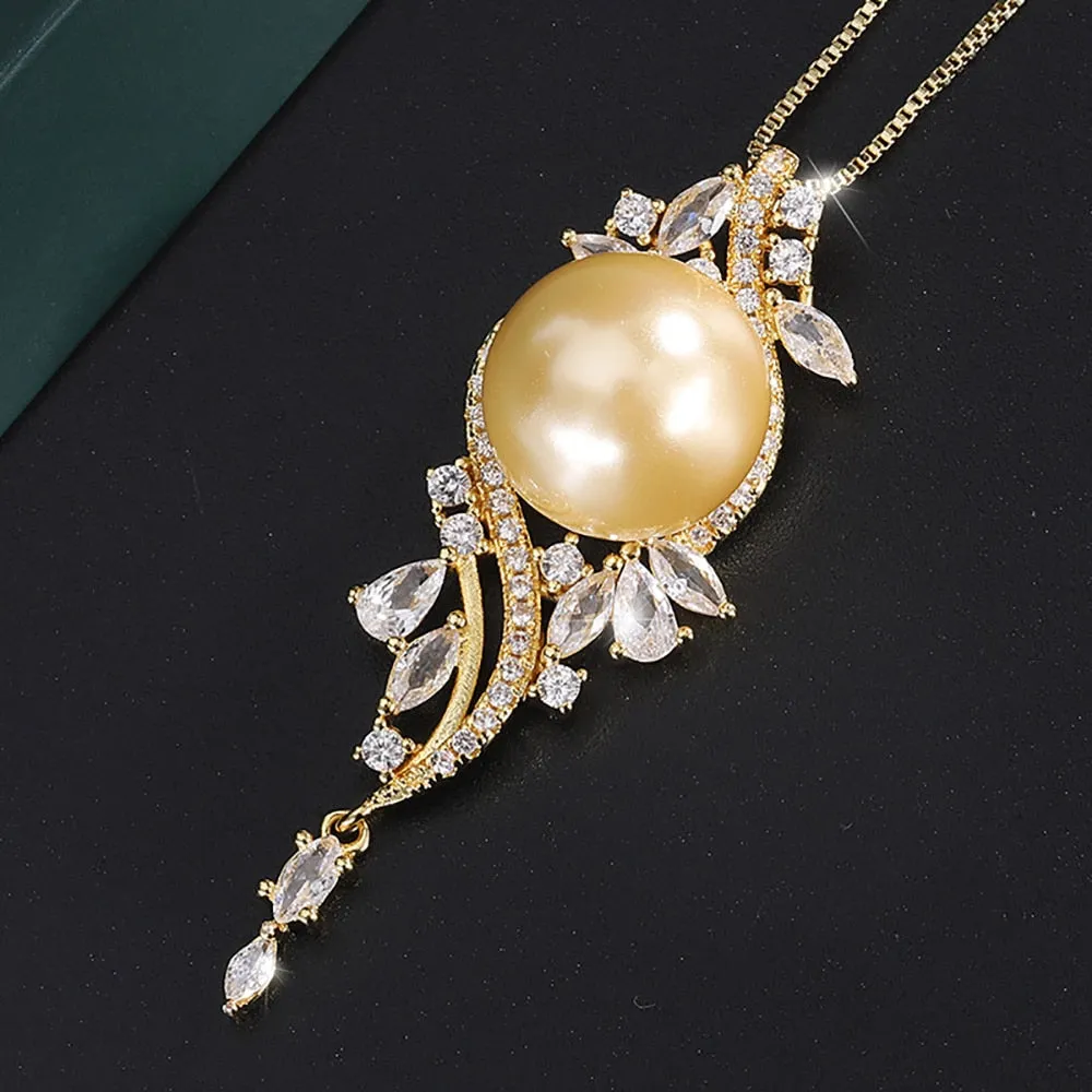 Pearl Pendant Chains Necklace For Women