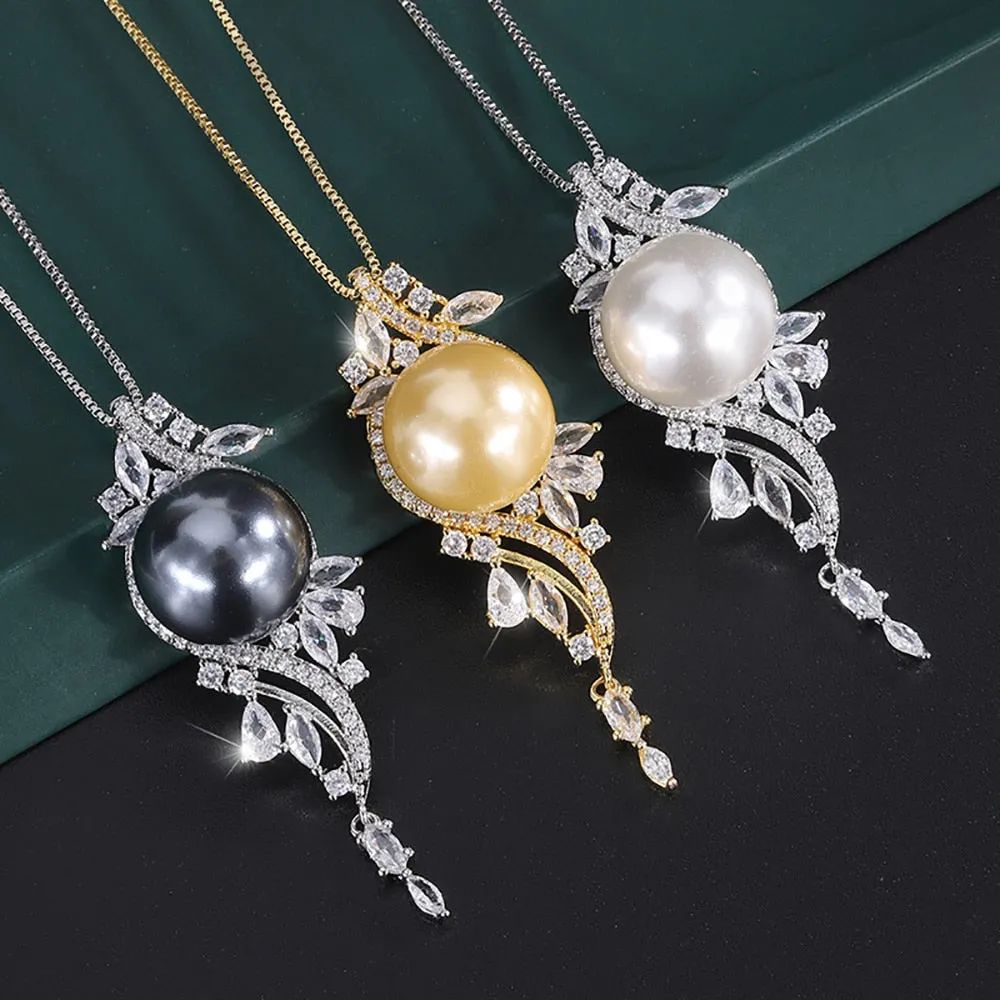 Pearl Pendant Chains Necklace For Women