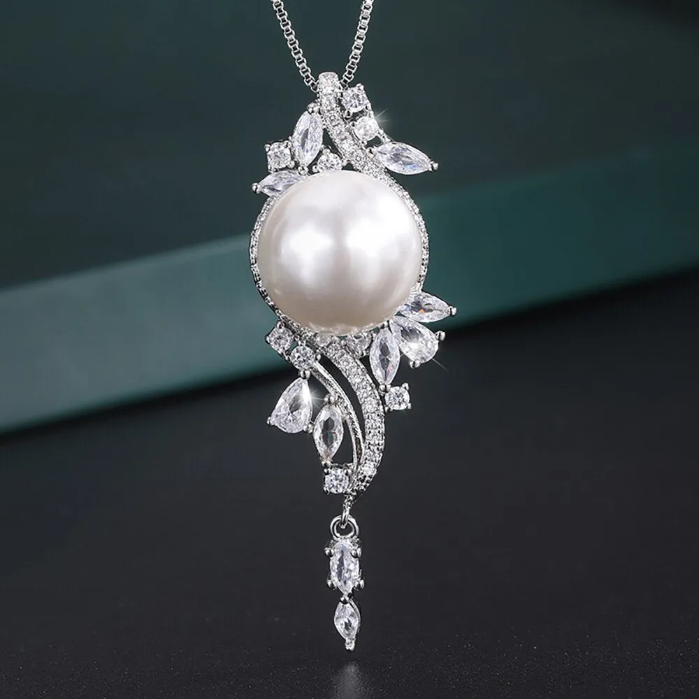 Pearl Pendant Chains Necklace For Women