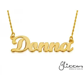 Personalised 24K Gold Plated Sterling Silver Name Necklace-Script 5