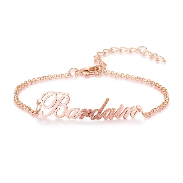 Personalized Letter Nameplate Bracelets & Bangles Custom Name Adjustable Bracelets for Women Mother Unique Gift Jewelry