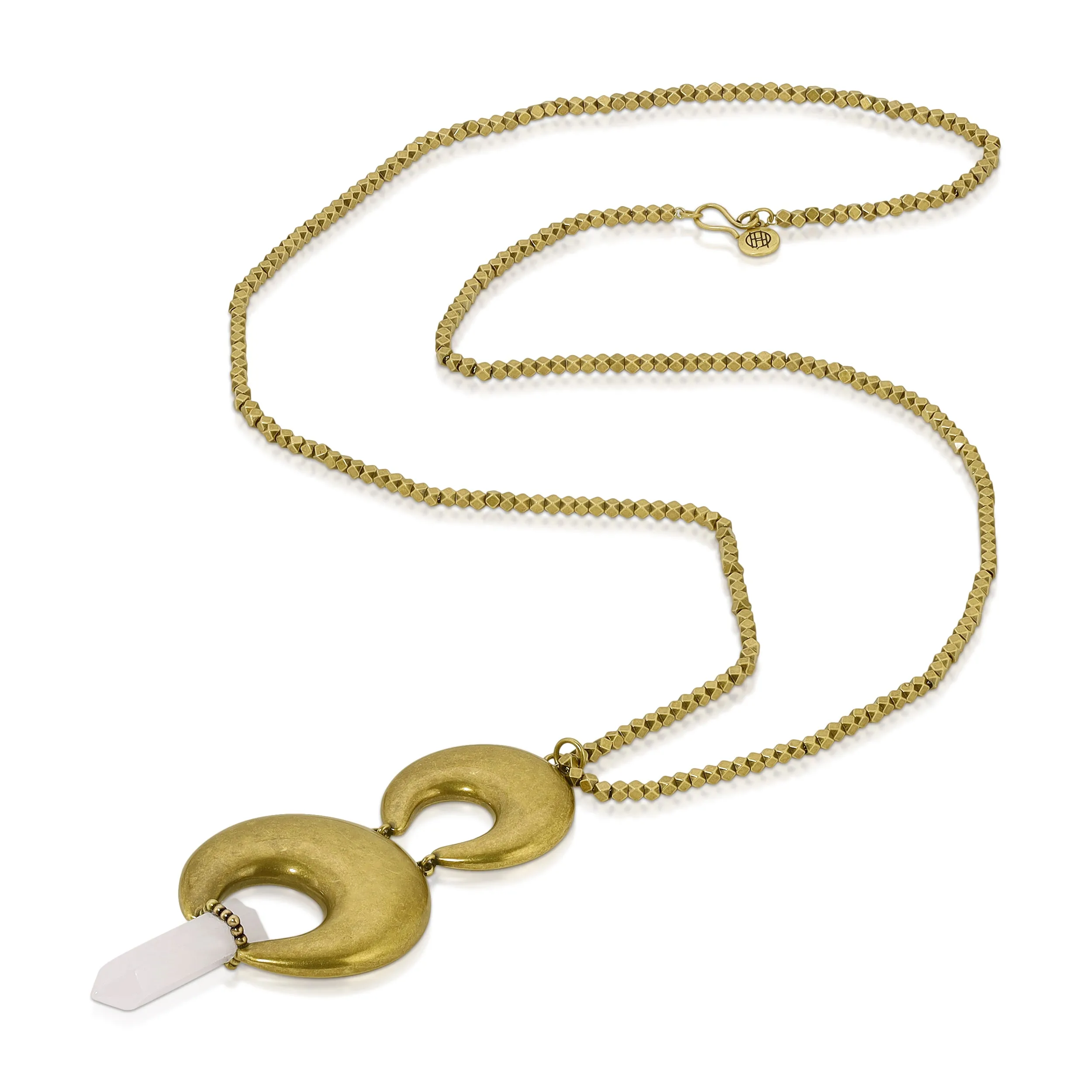 Quartz Double Horn Necklace