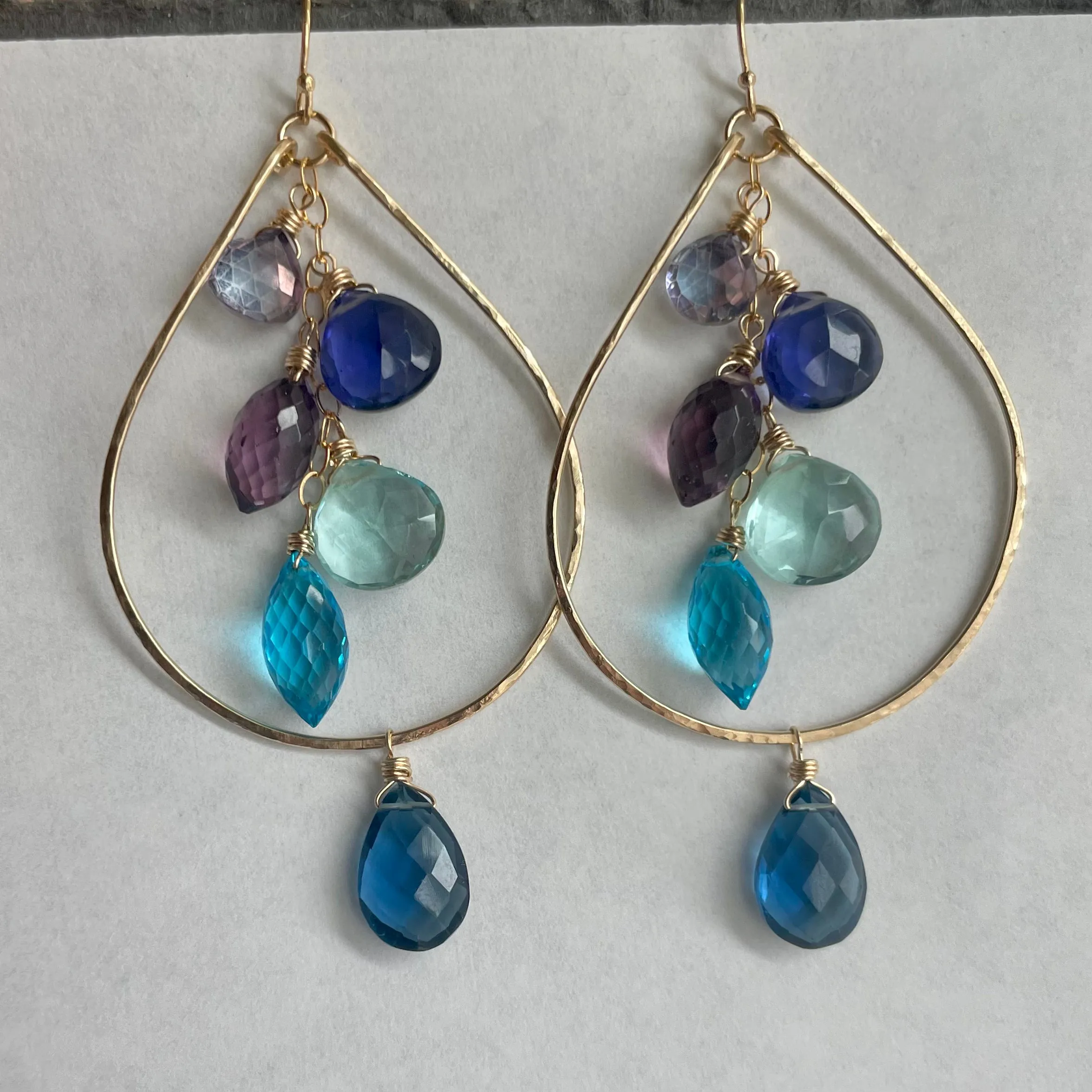 Rainy Day Double Decker Cascade Hoop Earrings