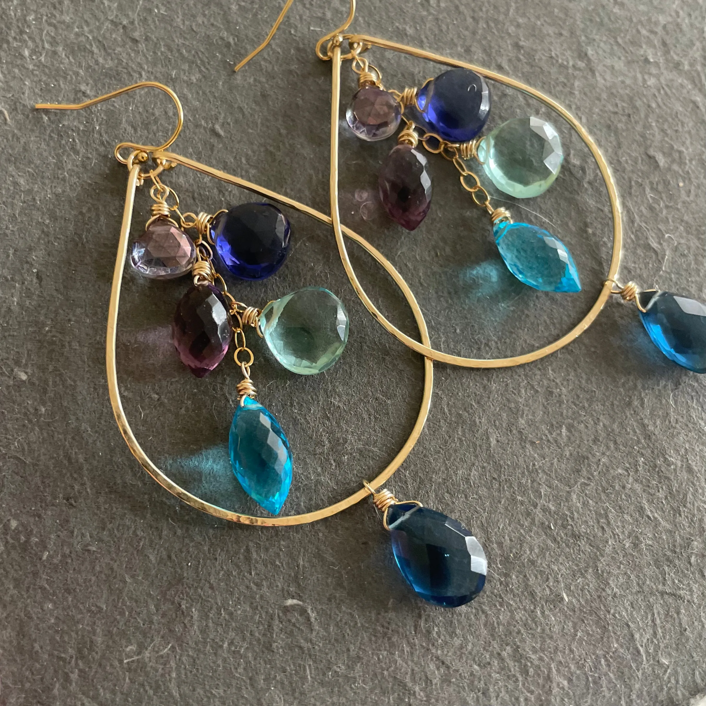 Rainy Day Double Decker Cascade Hoop Earrings