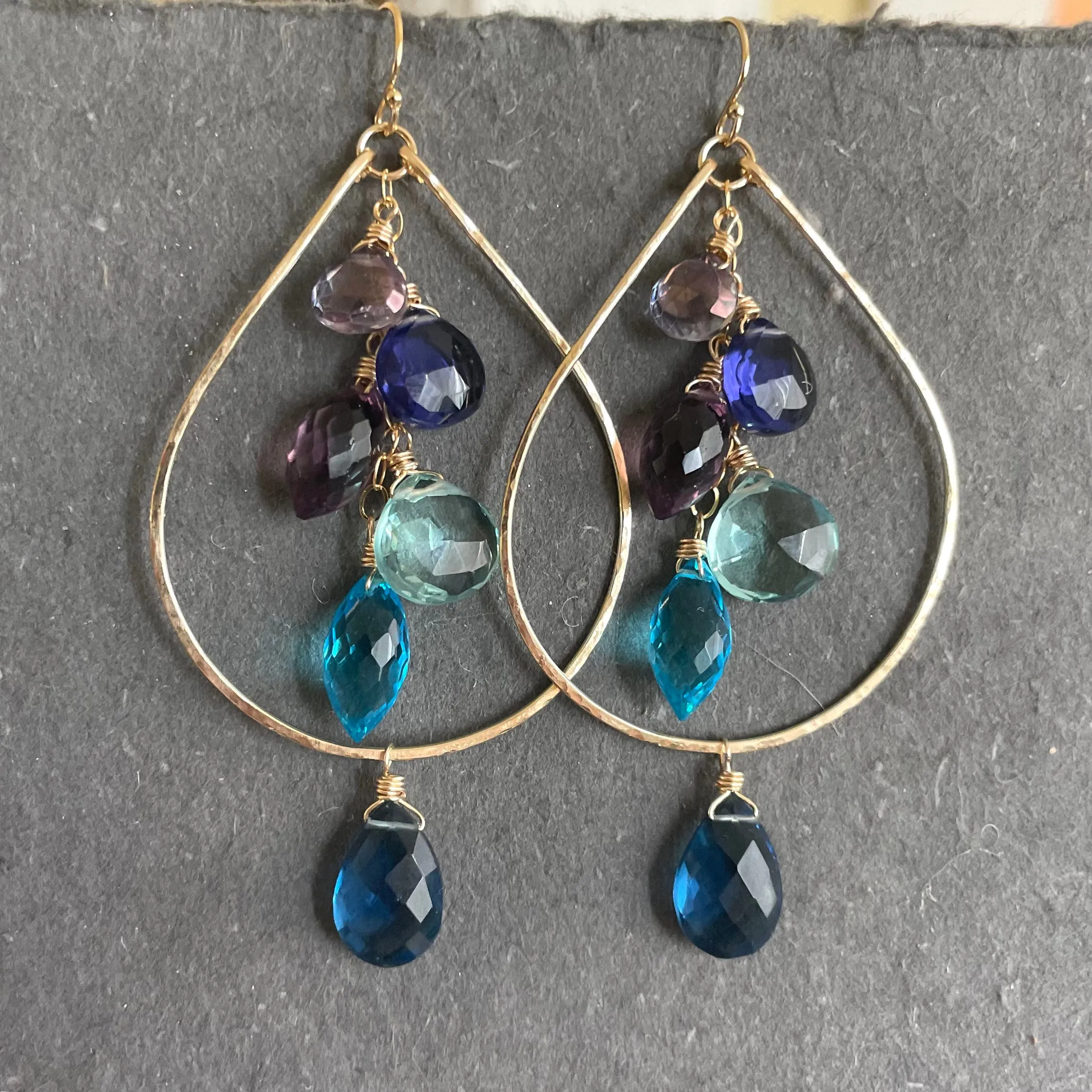 Rainy Day Double Decker Cascade Hoop Earrings