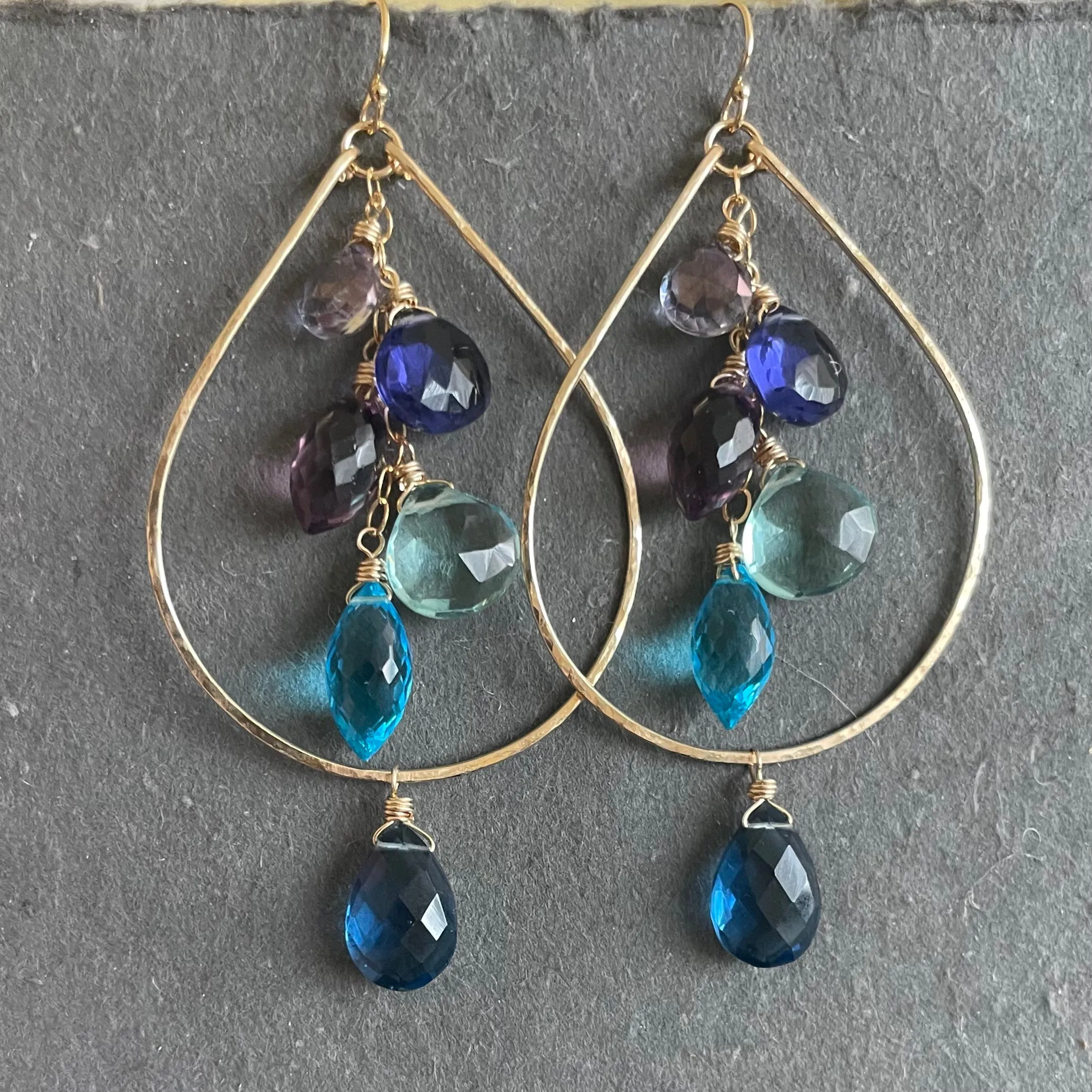 Rainy Day Double Decker Cascade Hoop Earrings