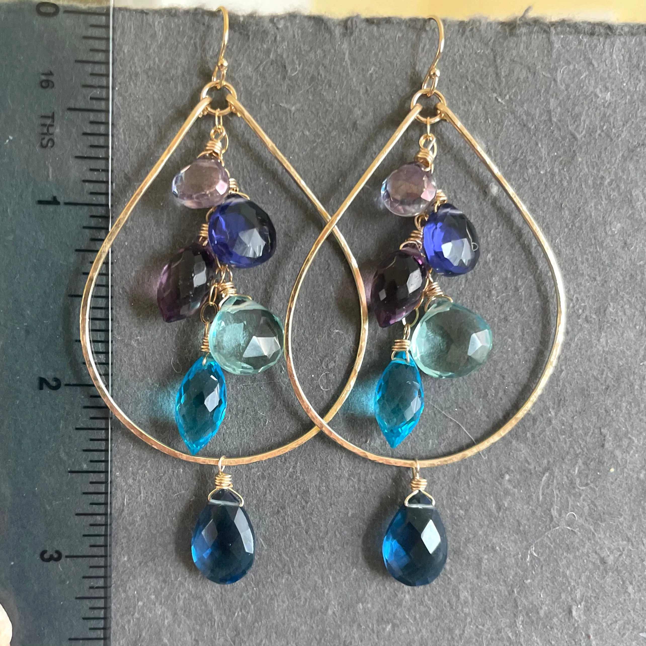 Rainy Day Double Decker Cascade Hoop Earrings