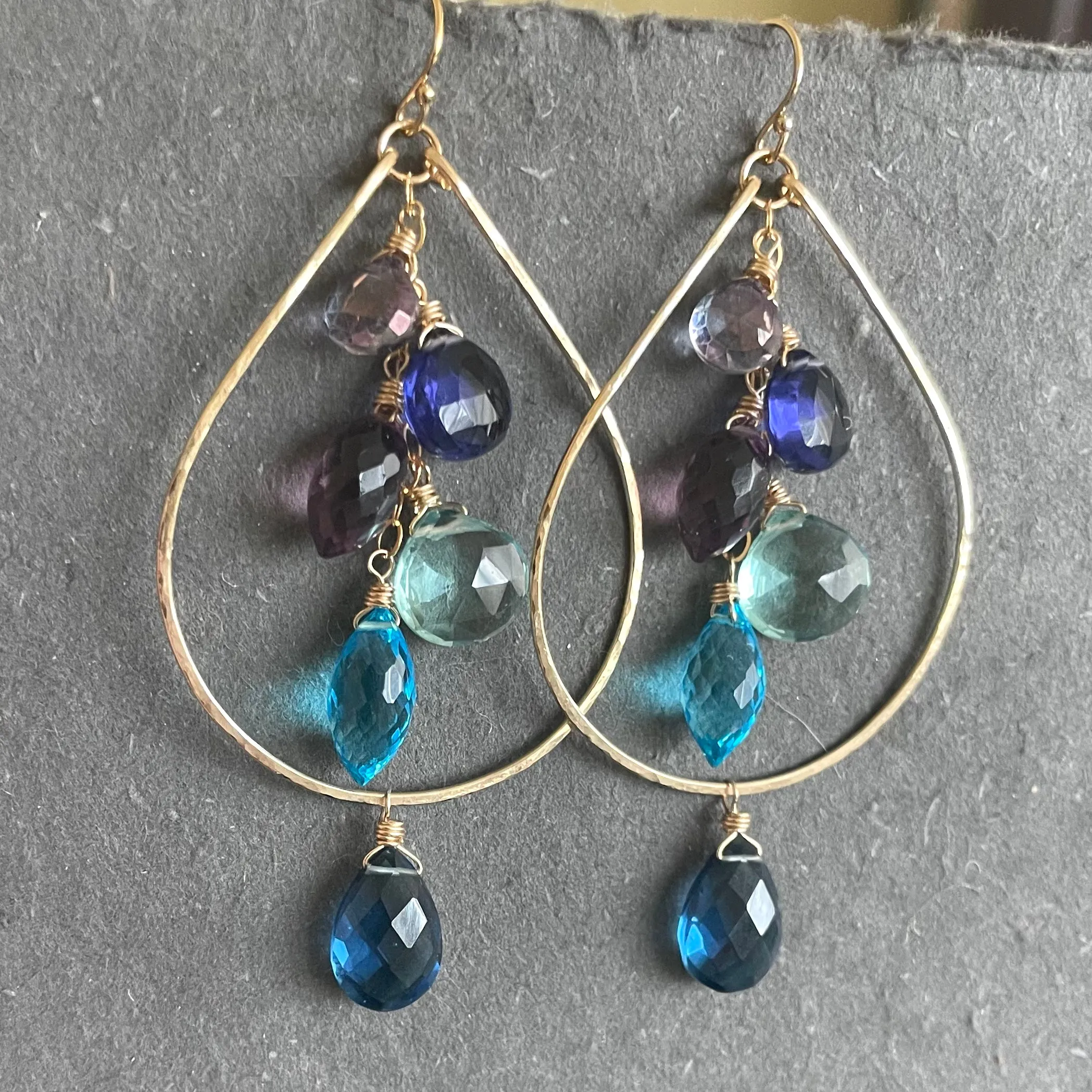 Rainy Day Double Decker Cascade Hoop Earrings