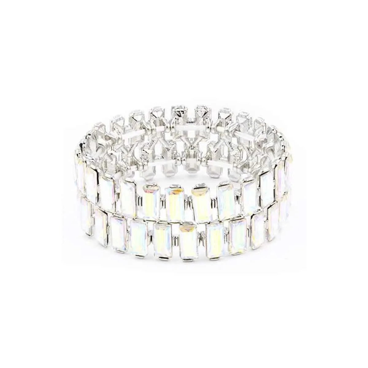 Rectangle Rhinestone Stretch Bracelet