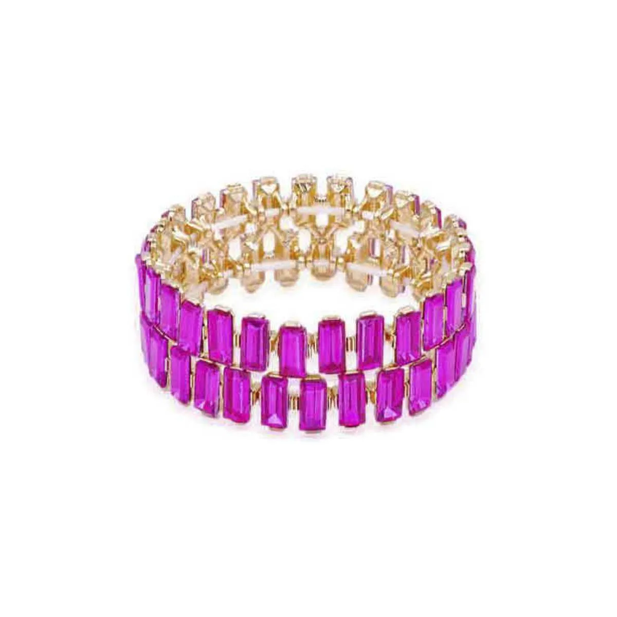 Rectangle Rhinestone Stretch Bracelet