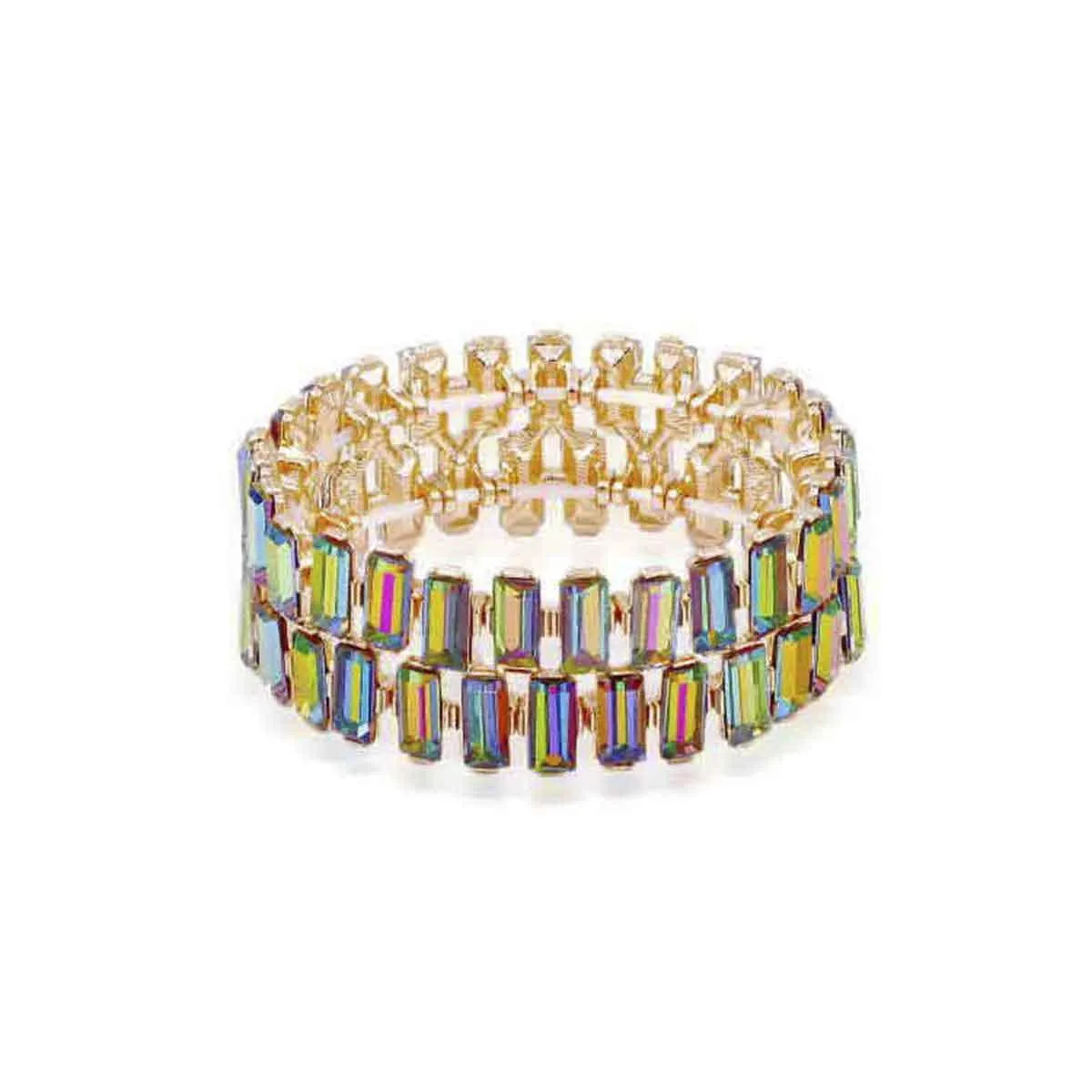 Rectangle Rhinestone Stretch Bracelet