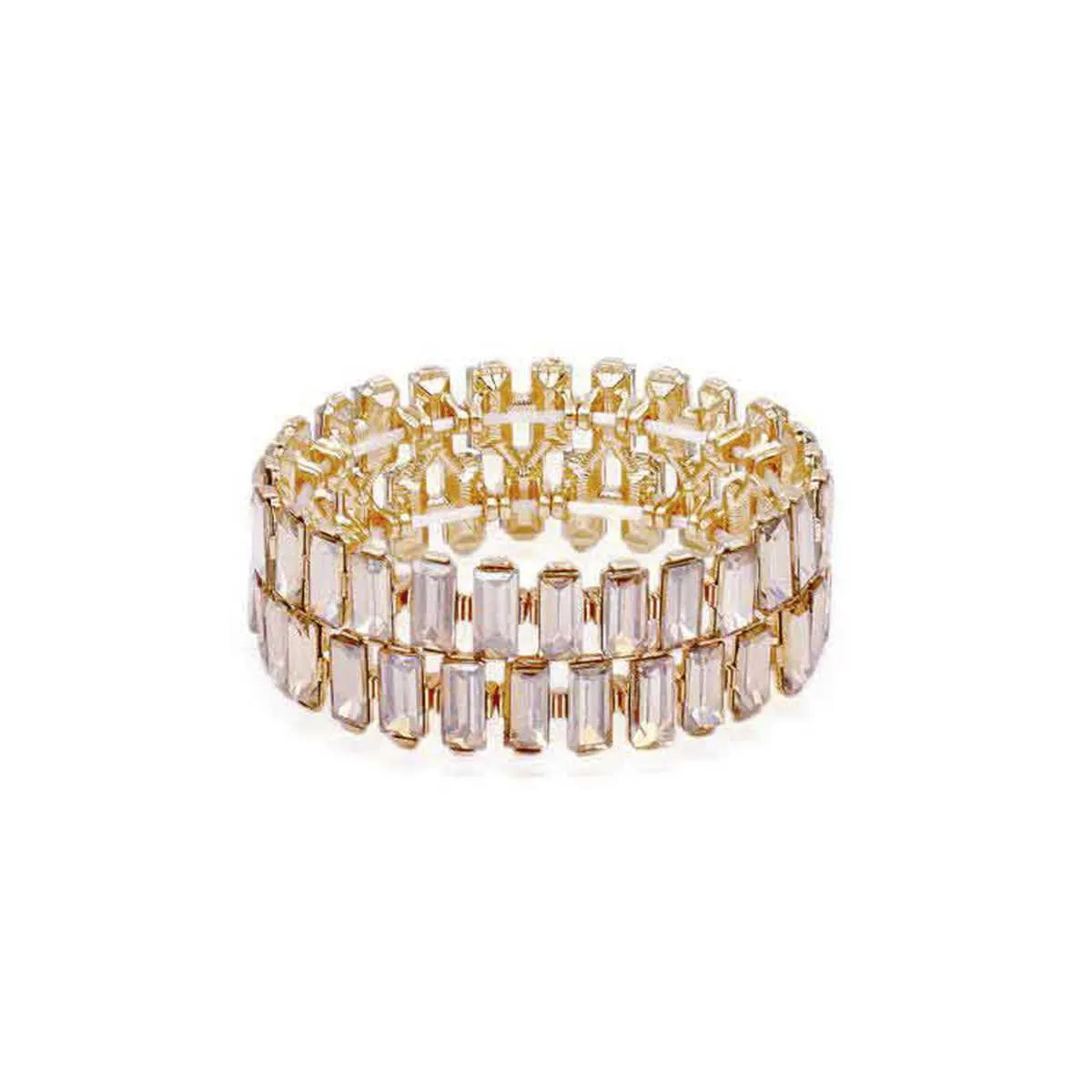 Rectangle Rhinestone Stretch Bracelet