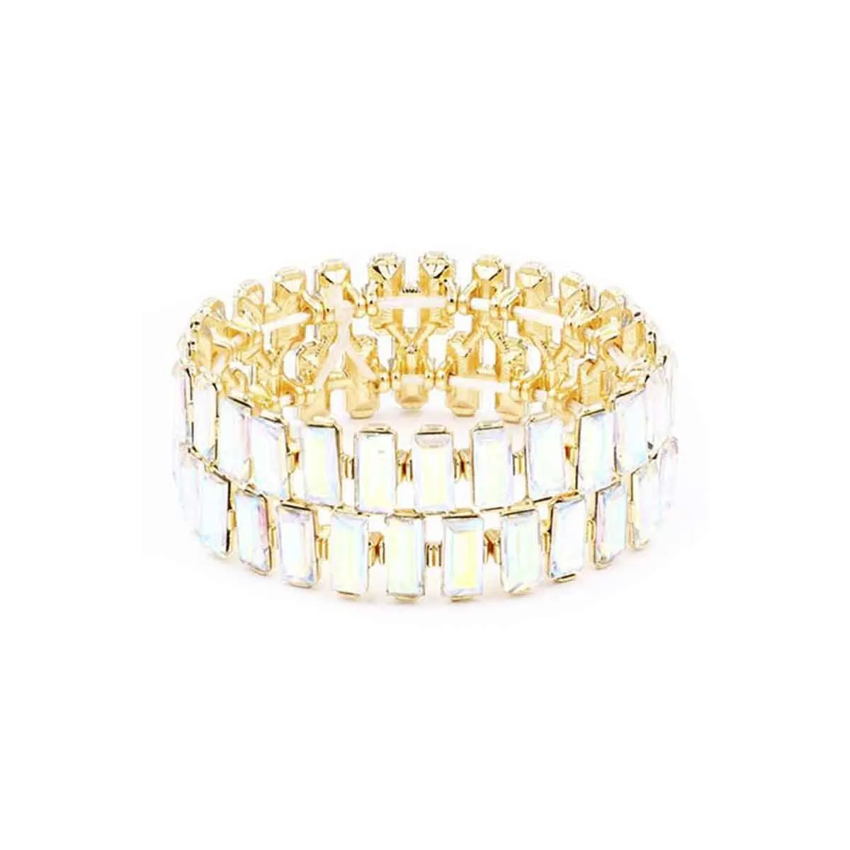 Rectangle Rhinestone Stretch Bracelet