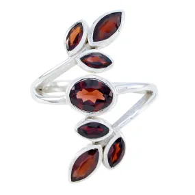 Resplendent Gemstone Garnet 925 Sterling Silver Ring Fathers Day