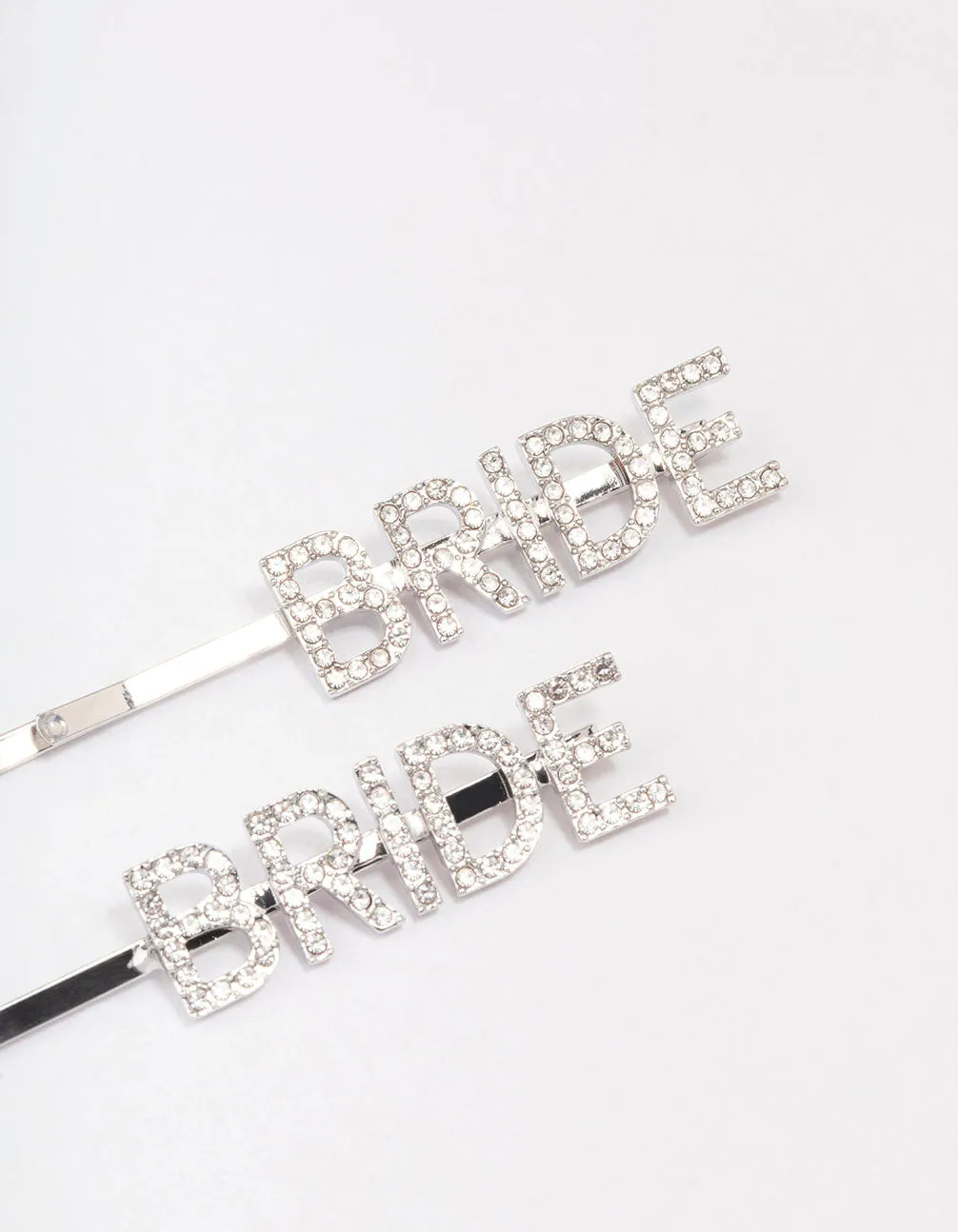 Rhodium Diamante Bride Hair Clip Pack