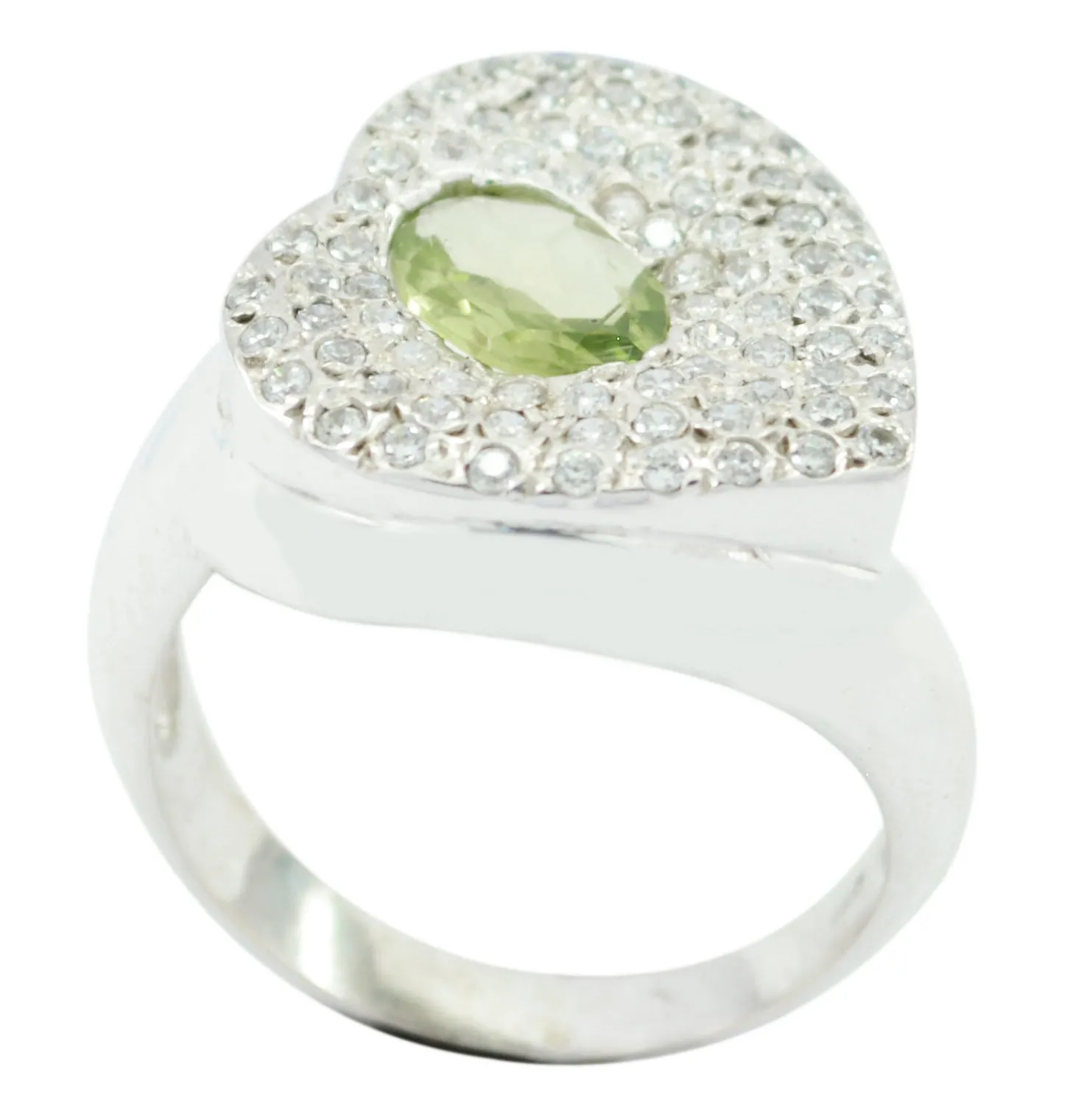 Riyo Classy Gemstone Peridot 925 Sterling Silver Ring Gems