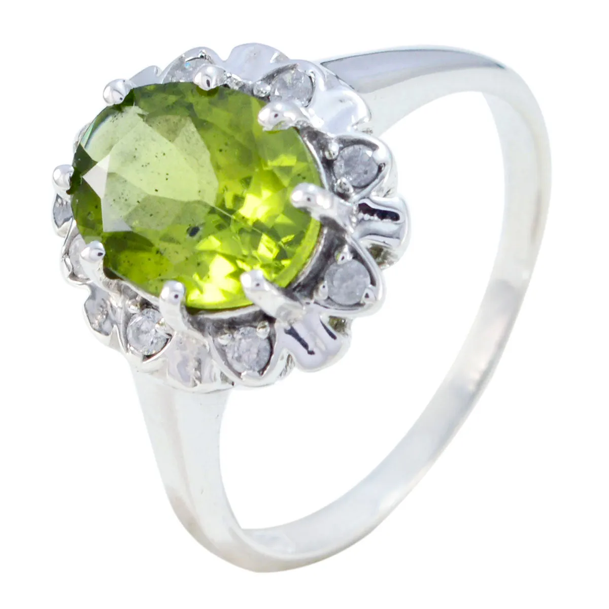 Riyo Delicate Gemstones Peridot 925 Sterling Silver Ring Gemstones