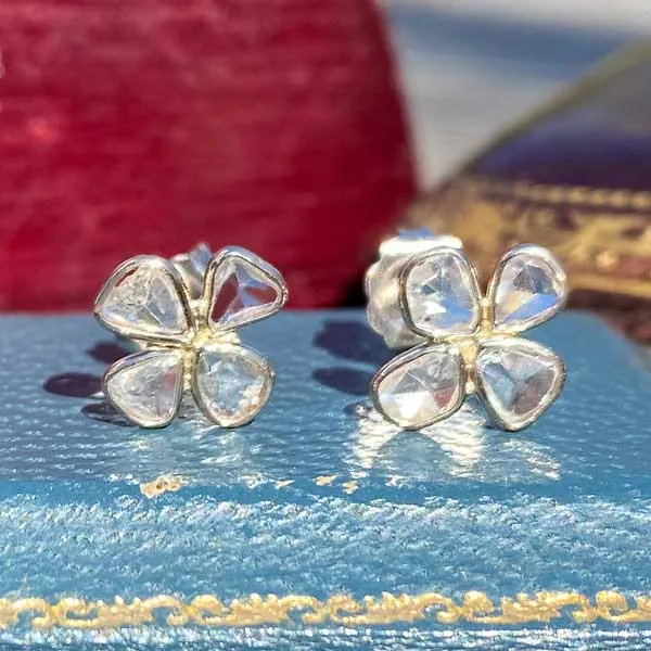 Rose Cut Diamond Earrings