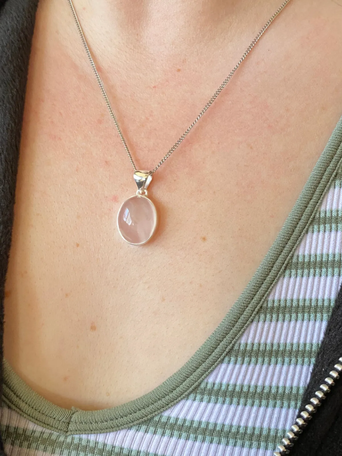 Rose Quartz Cabochon Pendant