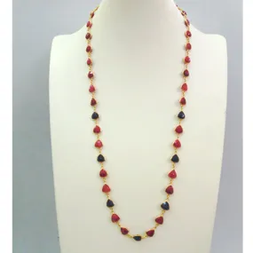 Ruby & Blue Sapphire Jeweled Chain Necklace