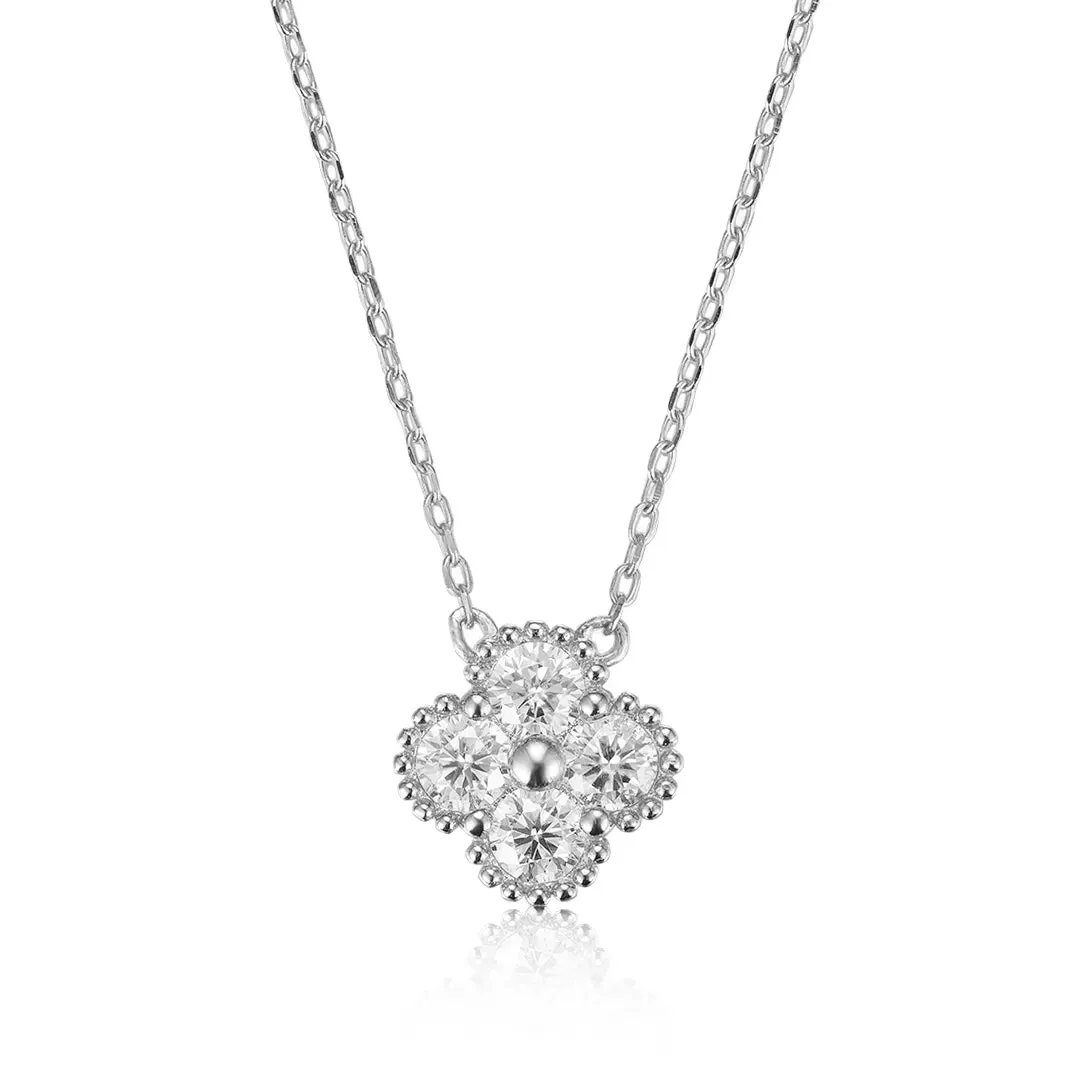 S925 Moissanite Floral Necklace