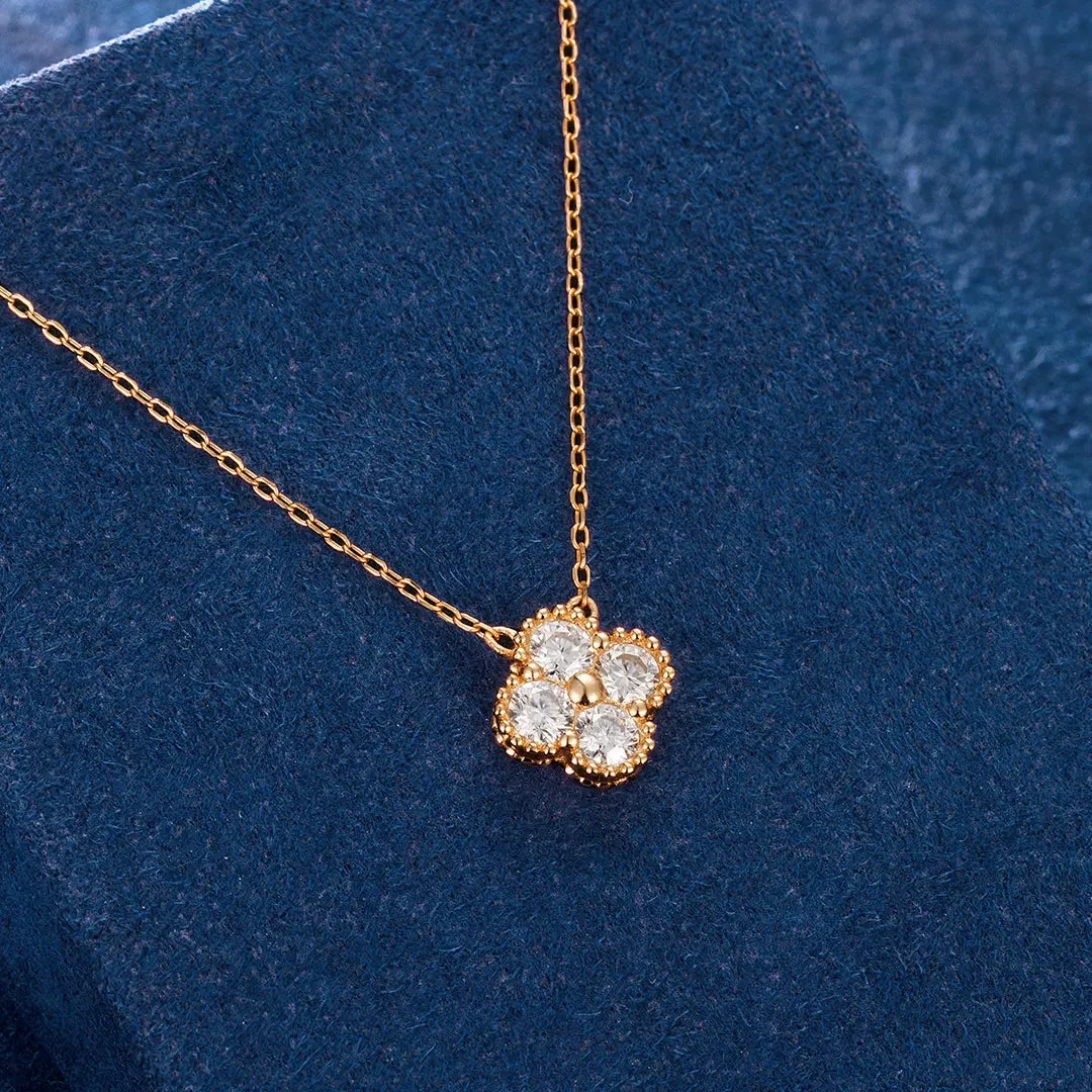 S925 Moissanite Floral Necklace