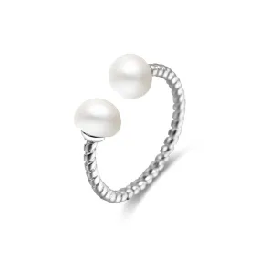 s925 Sterling Silver Twisted Pearl Plain ring