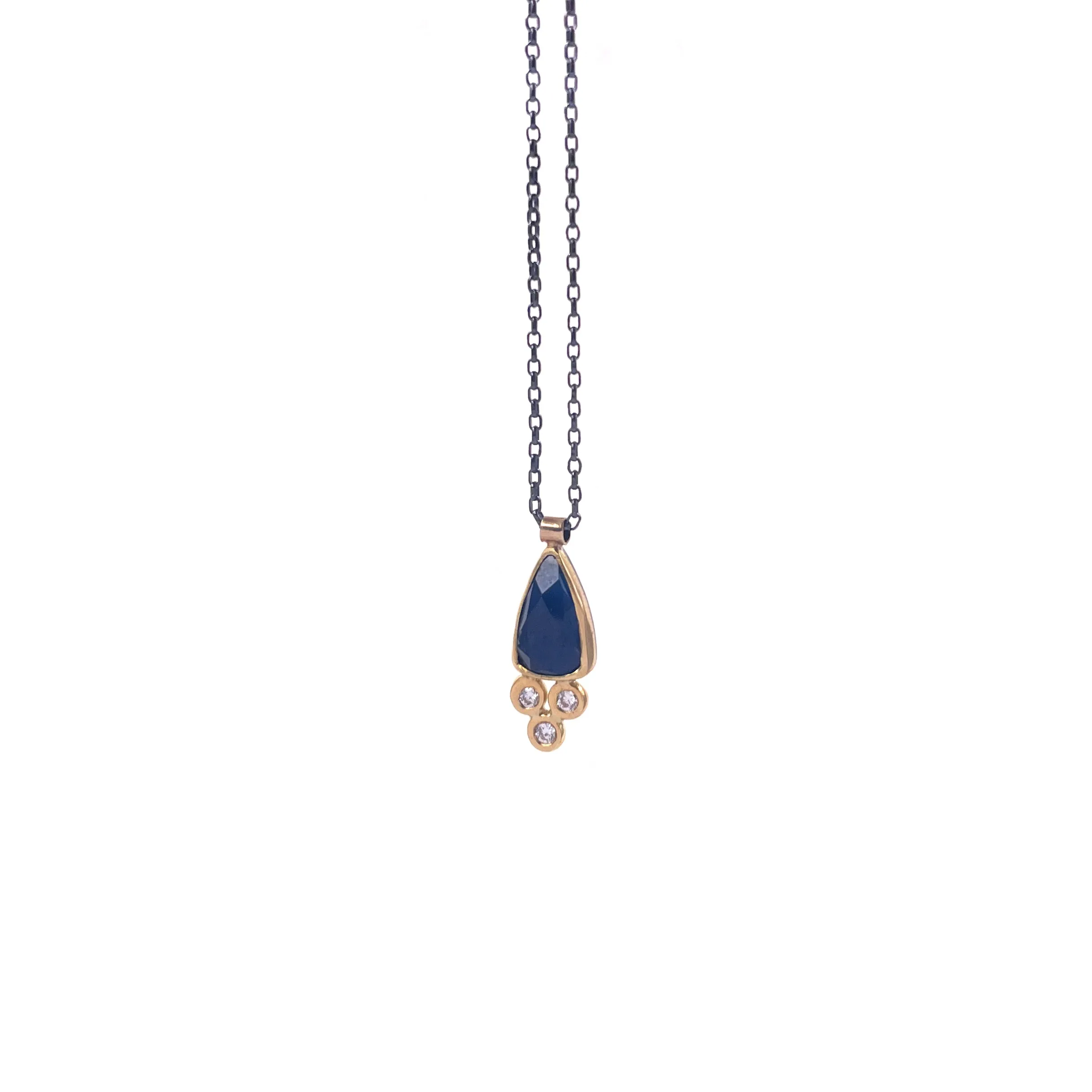 Sapphire and Diamond Charm Necklace