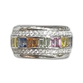 Sapphire Full Eternity Power Ring 18K Gold