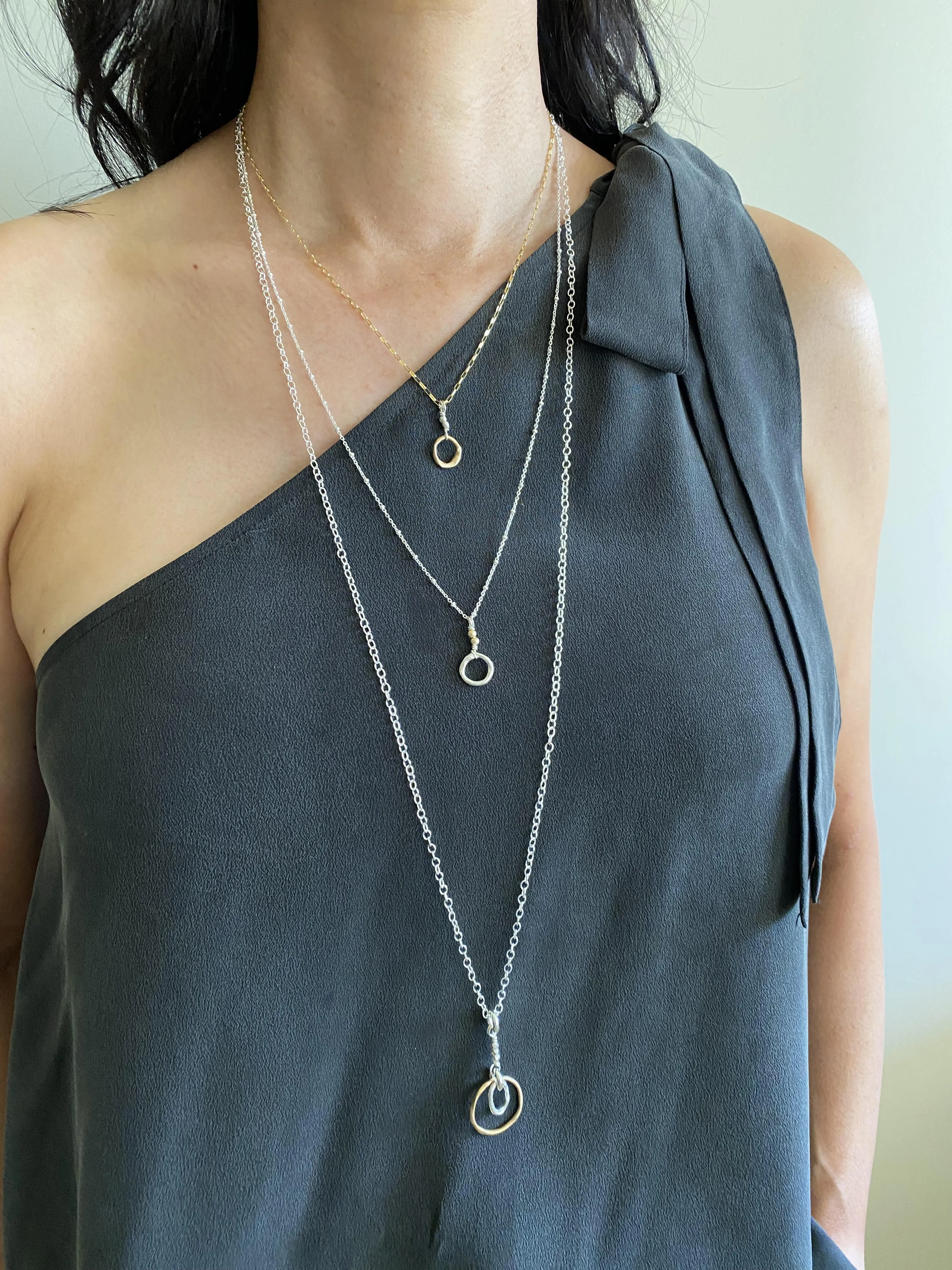 Silver Pendulum Long Necklace