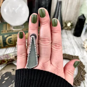 Size 8 Green Sea Glass Ring Set in Fine Silver / Foxlark Collection - One of a Kind