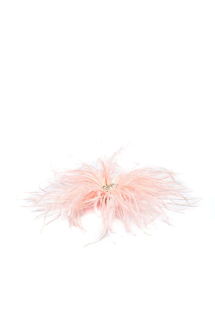 Solid Feather Crystal Stud Clip