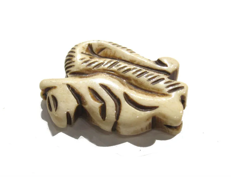 Squirrel Hand Carved Bone Pendant